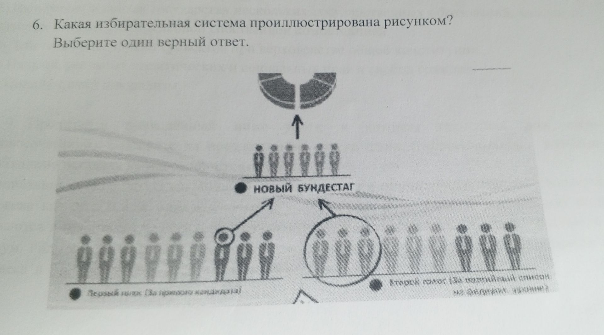 Фото задания: Какая избирательная система проиллюстрирована рисунком? Выберите один верный ответ.