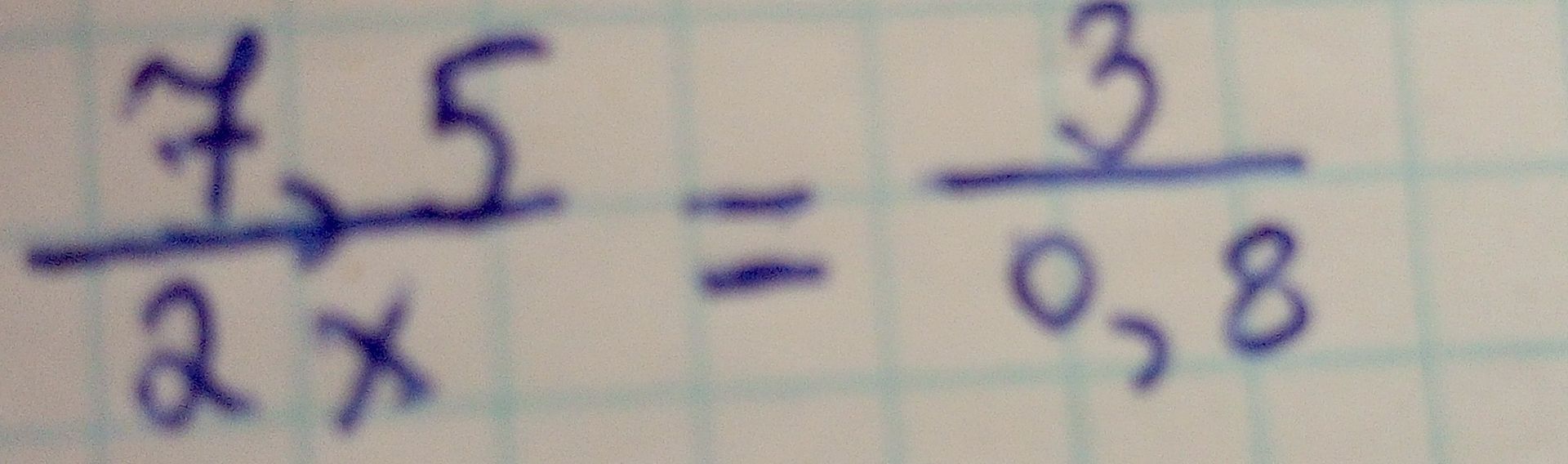 Фото задания: Solve the equation: \(\frac{7}{2x} = \frac{3}{0.8}\)