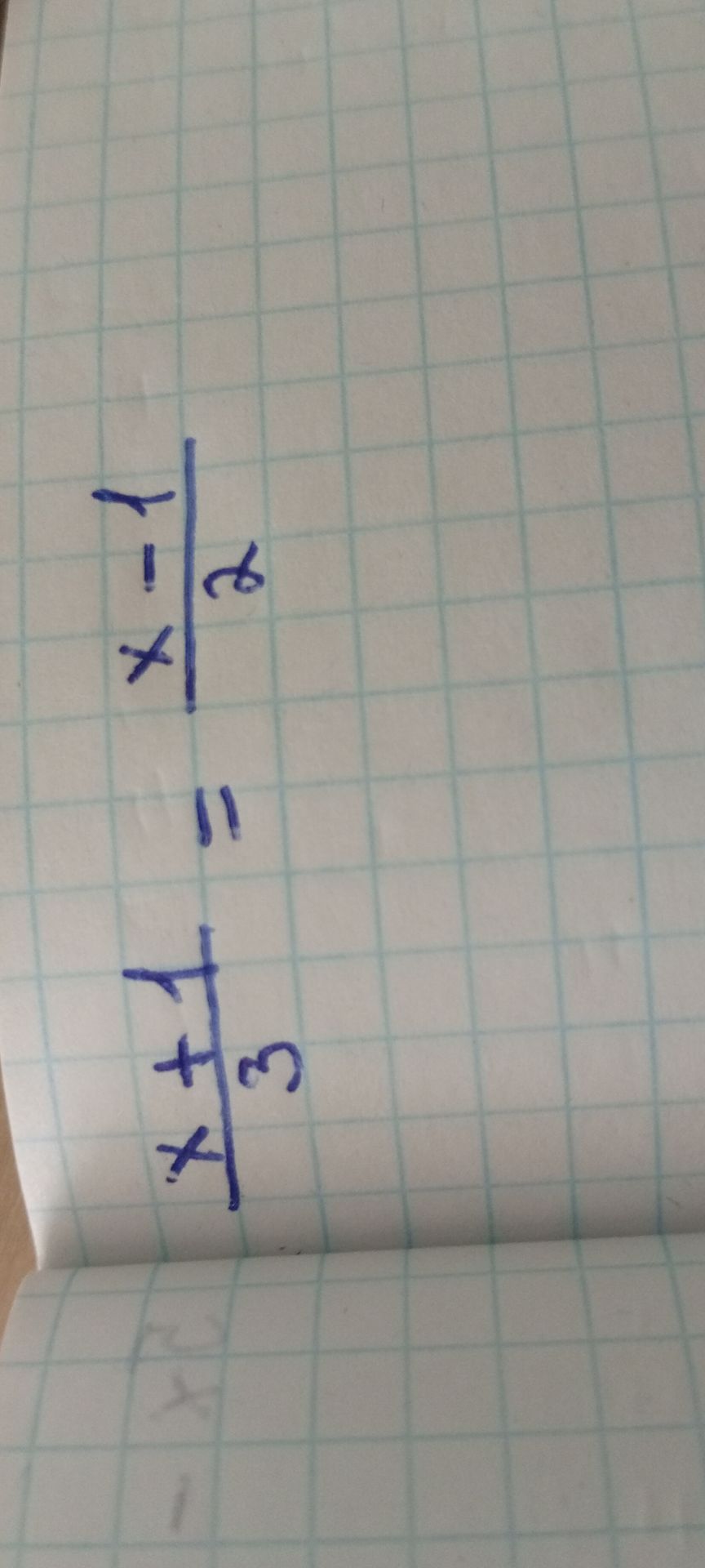 Фото задания: Solve the equation: \(\frac{x-1}{2} = \frac{x+4}{3}\)