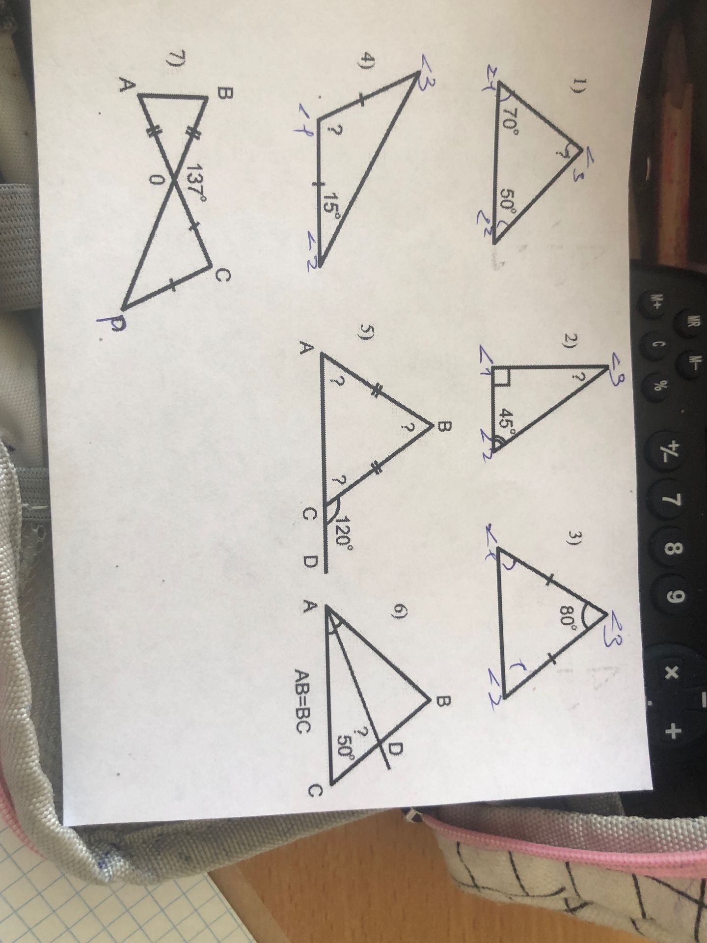 Фото задания: 2) Find the missing angles.