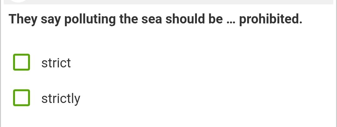 Фото задания: They say polluting the sea should be ... prohibited.