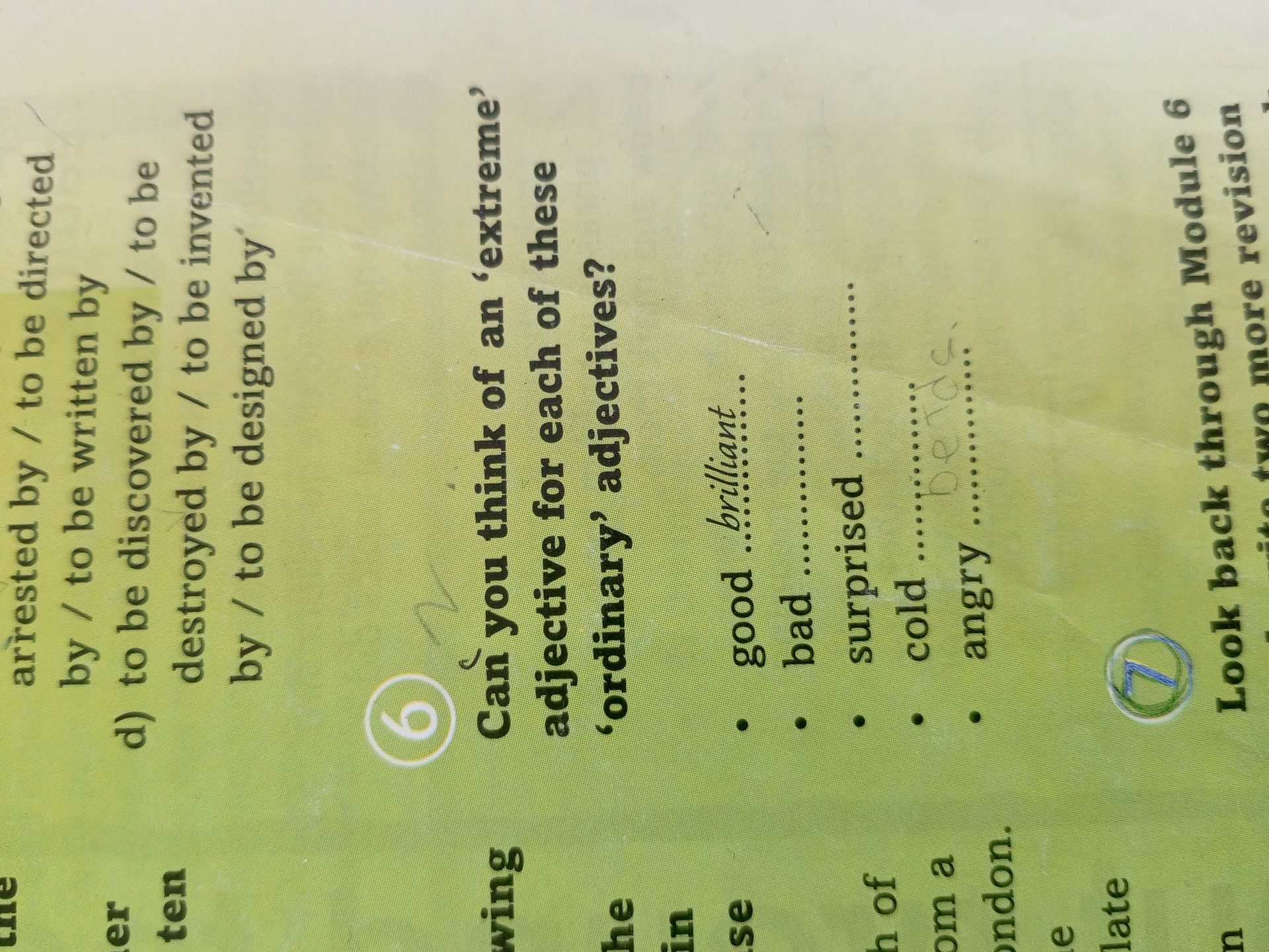 Фото задания: Can you think of an 'extreme' adjective for each of these 'ordinary' adjectives?