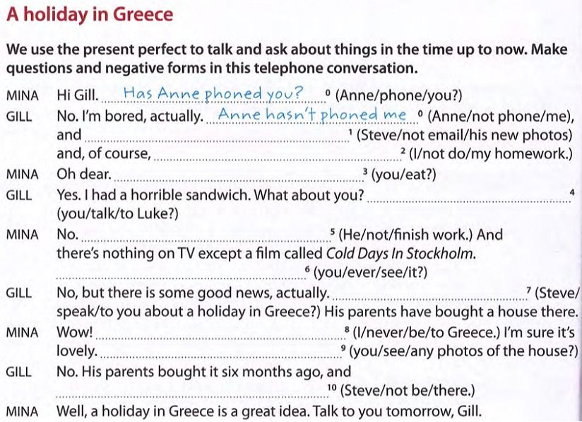 Фото задания: Fill in the blanks with the correct present perfect forms. Use the prompts in brackets.