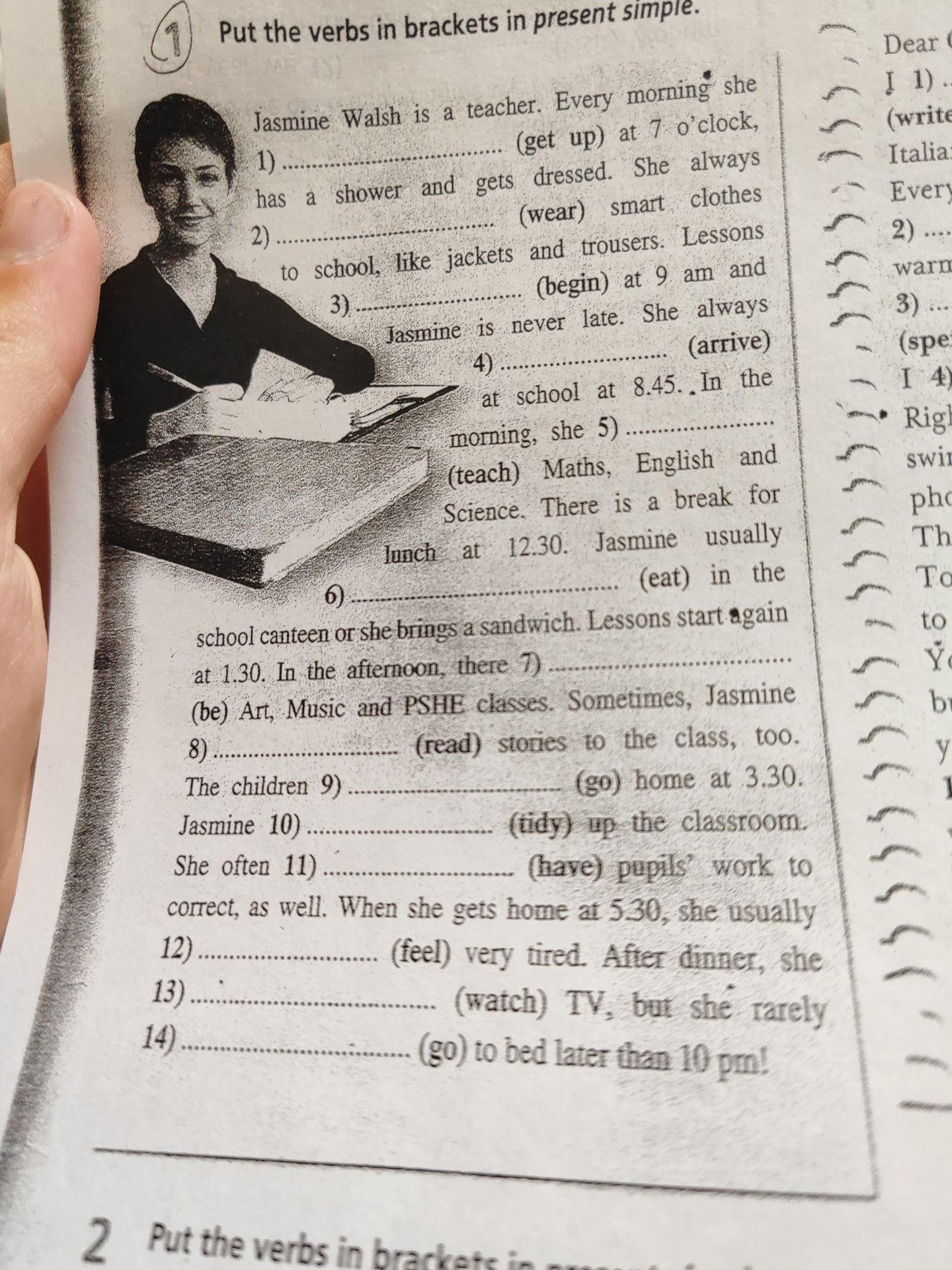 Фото задания: Put the verbs in brackets in present simple.