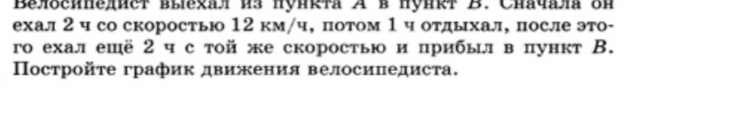Фото задания: Постройте график движения велосипедиста.