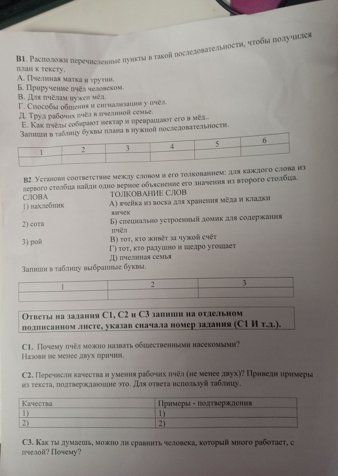 Фото задания: В1. Расположи перечисленные пункты в такой последовательности, чтобы получился план к тексту.
