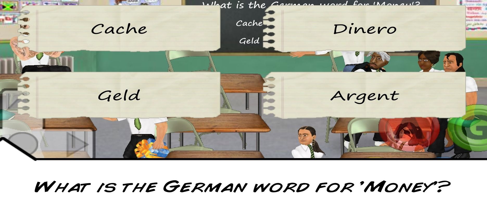 Фото задания: What is the German word for 'Money'?