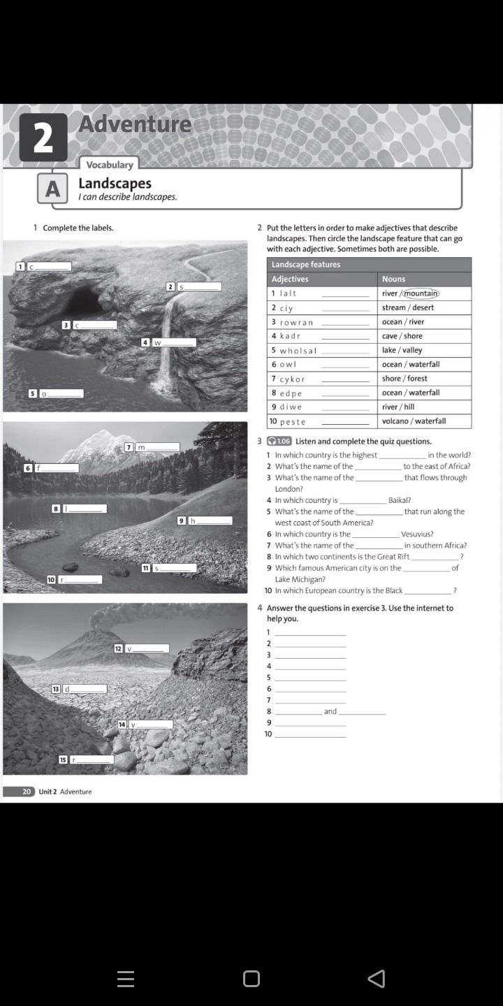Фото задания: 3 Listen and complete the quiz questions.