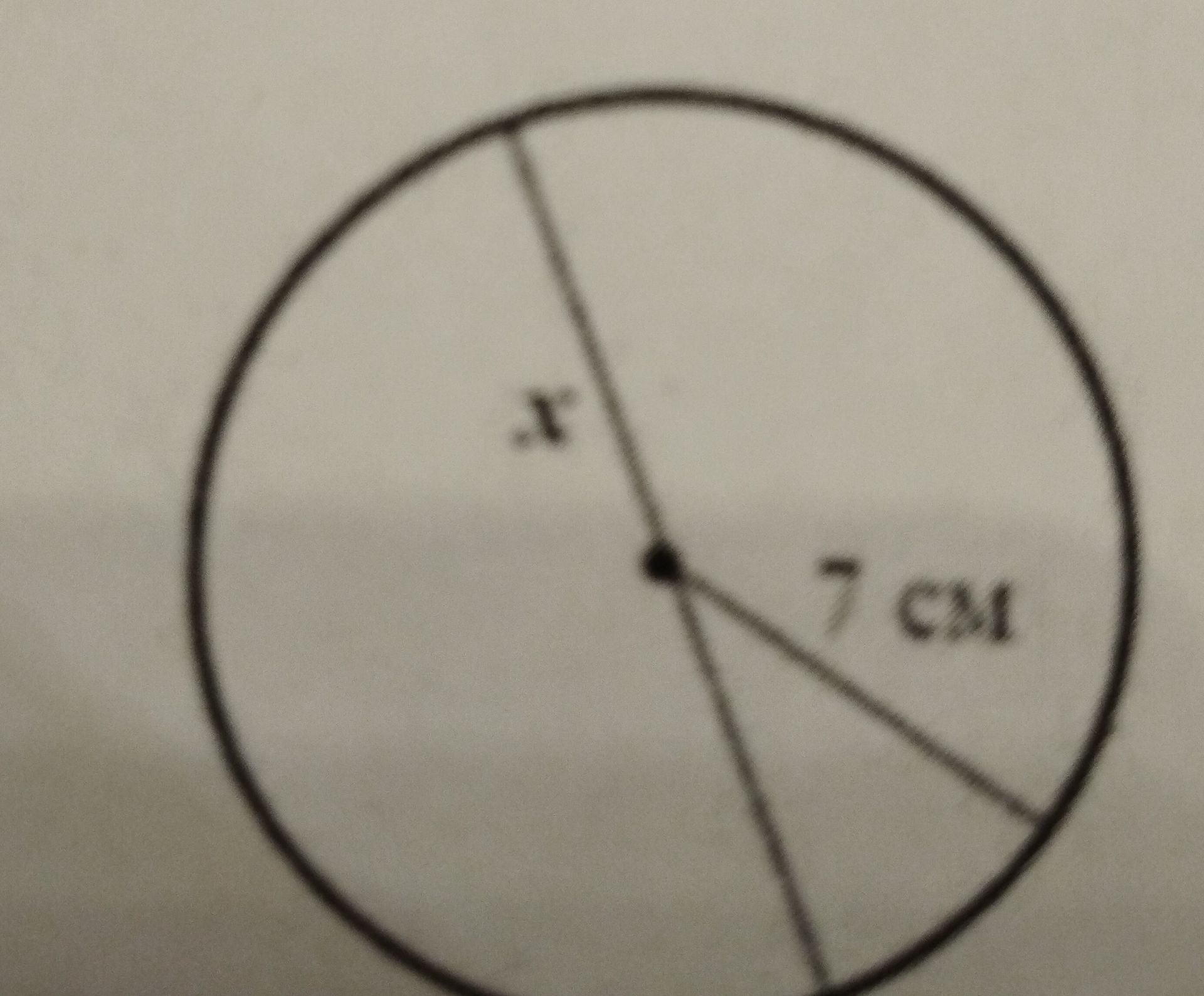 Фото задания: Determine the value of x and the length of the radius.