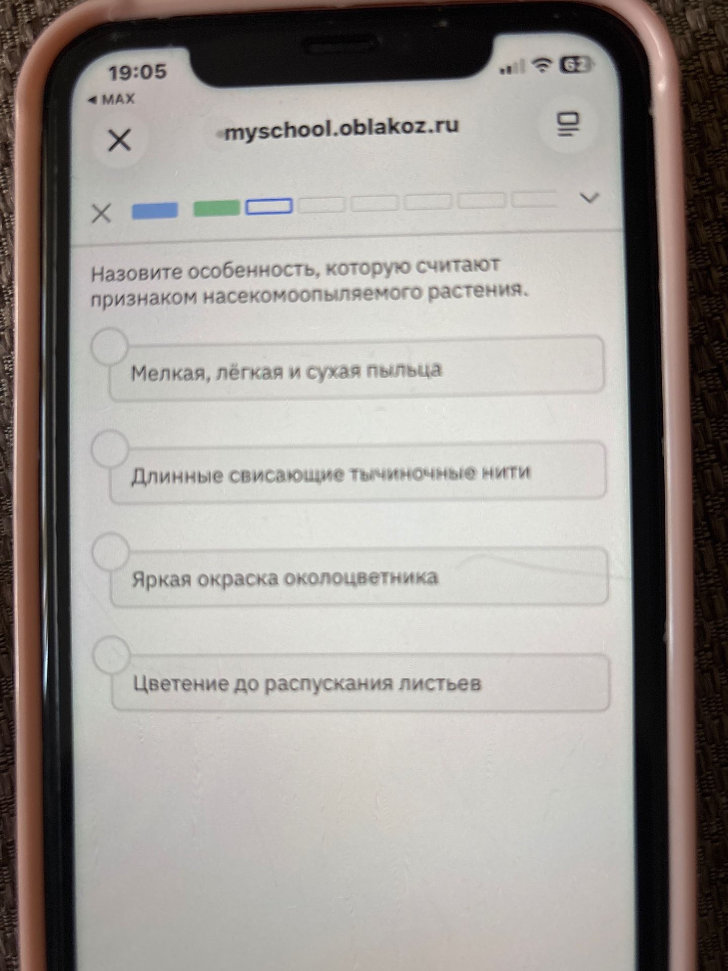 Фото задания: Назовите особенность, которую считают признаком насекомоопыляемого растения.