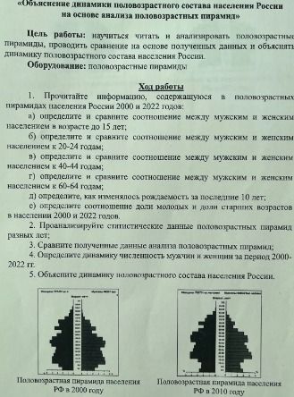 Фото задания: Объясните динамику половозрастного состава населения России на основе анализа половозрастных пирамид.