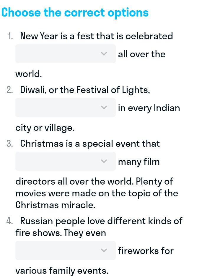 Фото задания: New Year is a fest that is celebrated __________ all over the world.