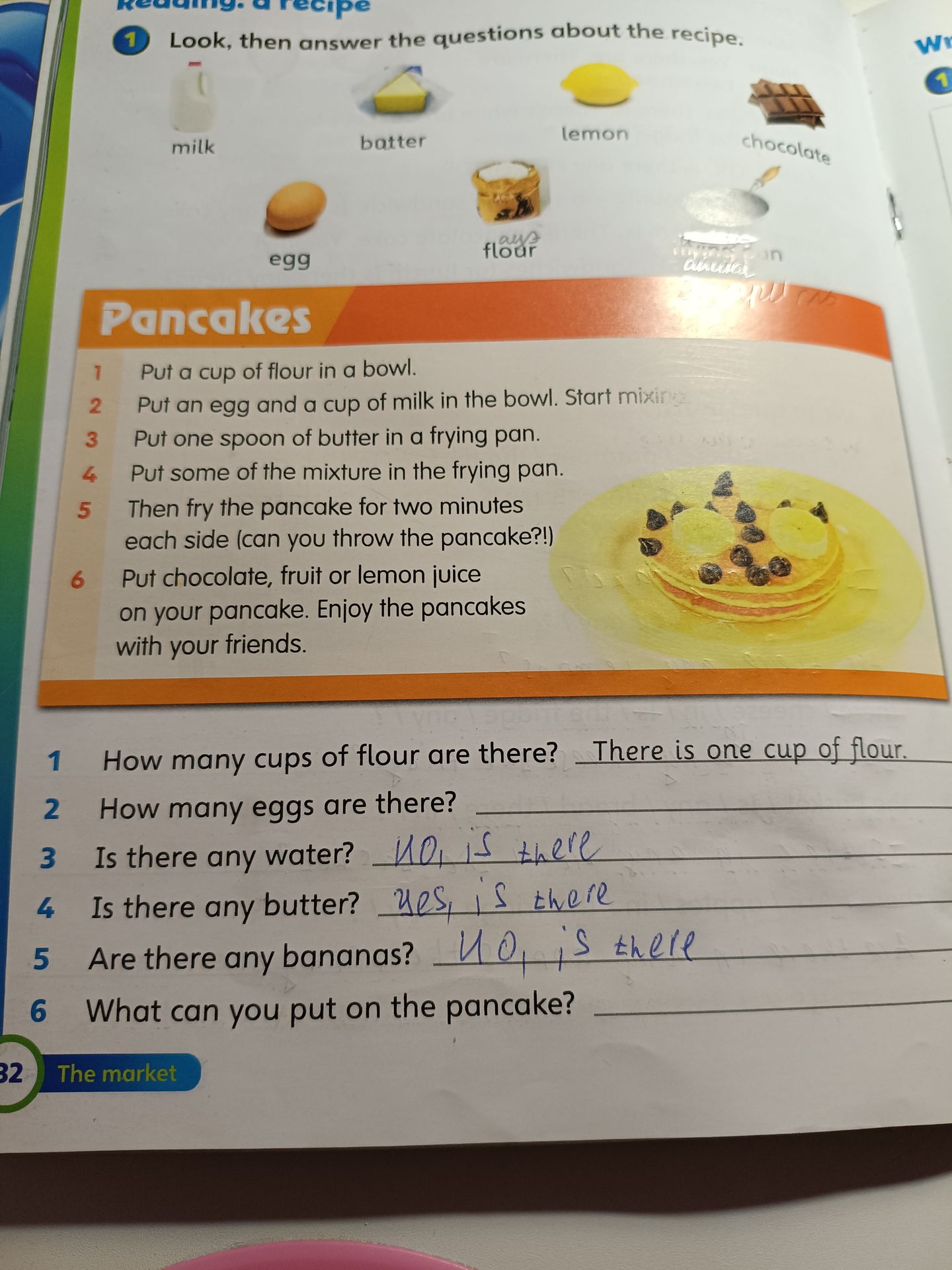 Фото задания: What can you put on the pancake?