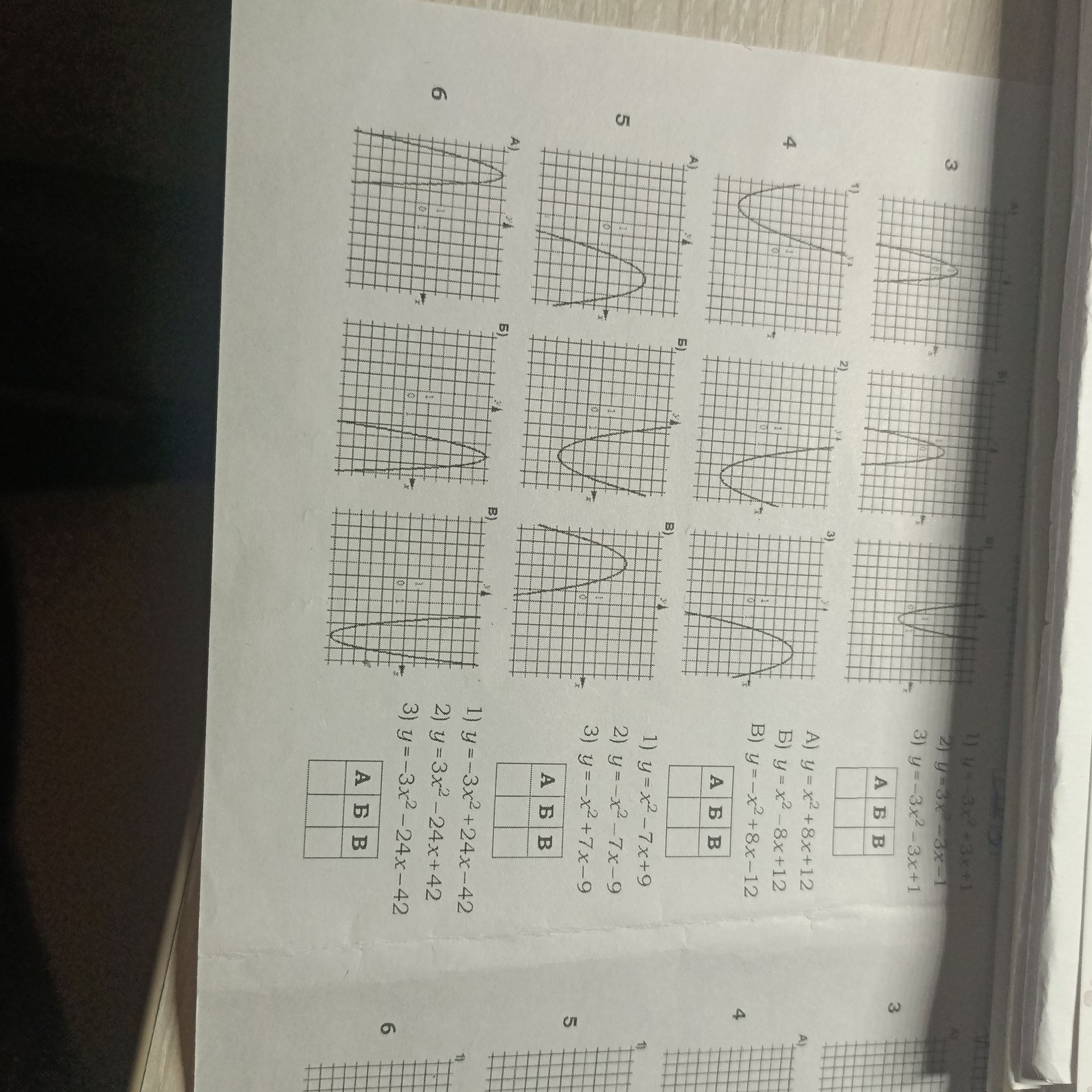 Фото задания: Match the function to its graph.