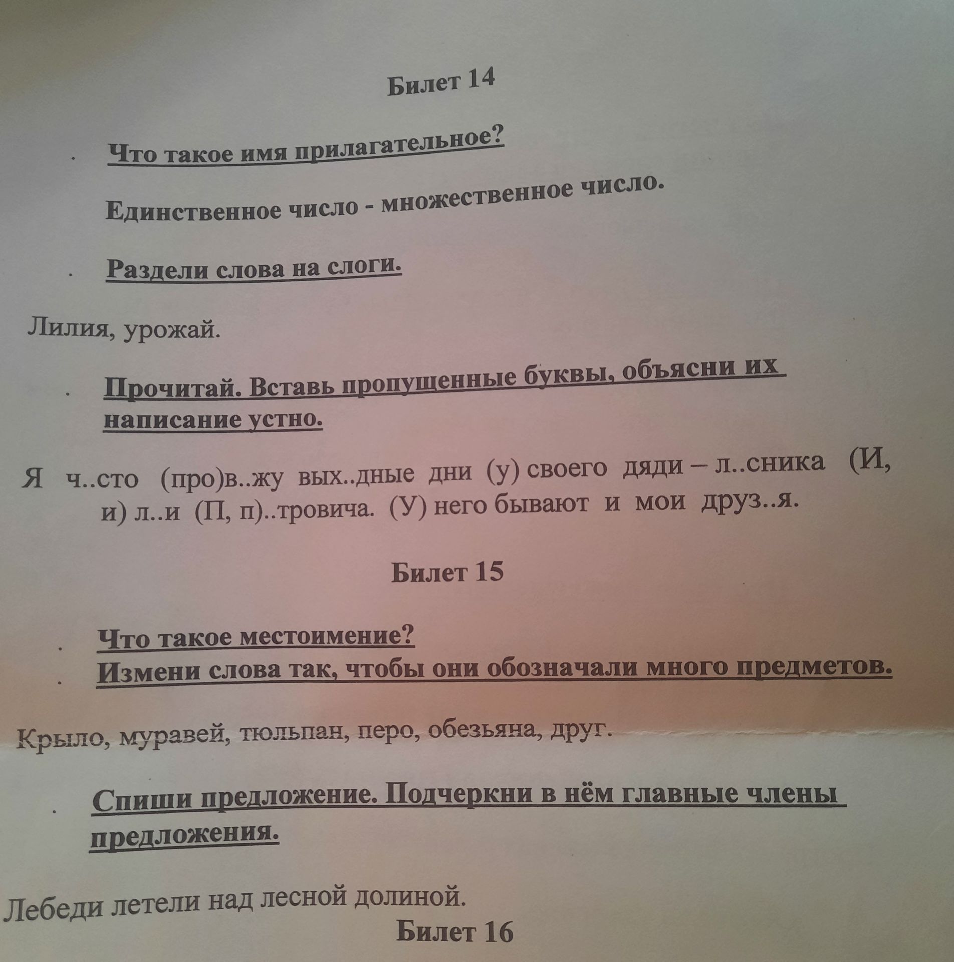 Фото задания: Единственное число - множественное число.