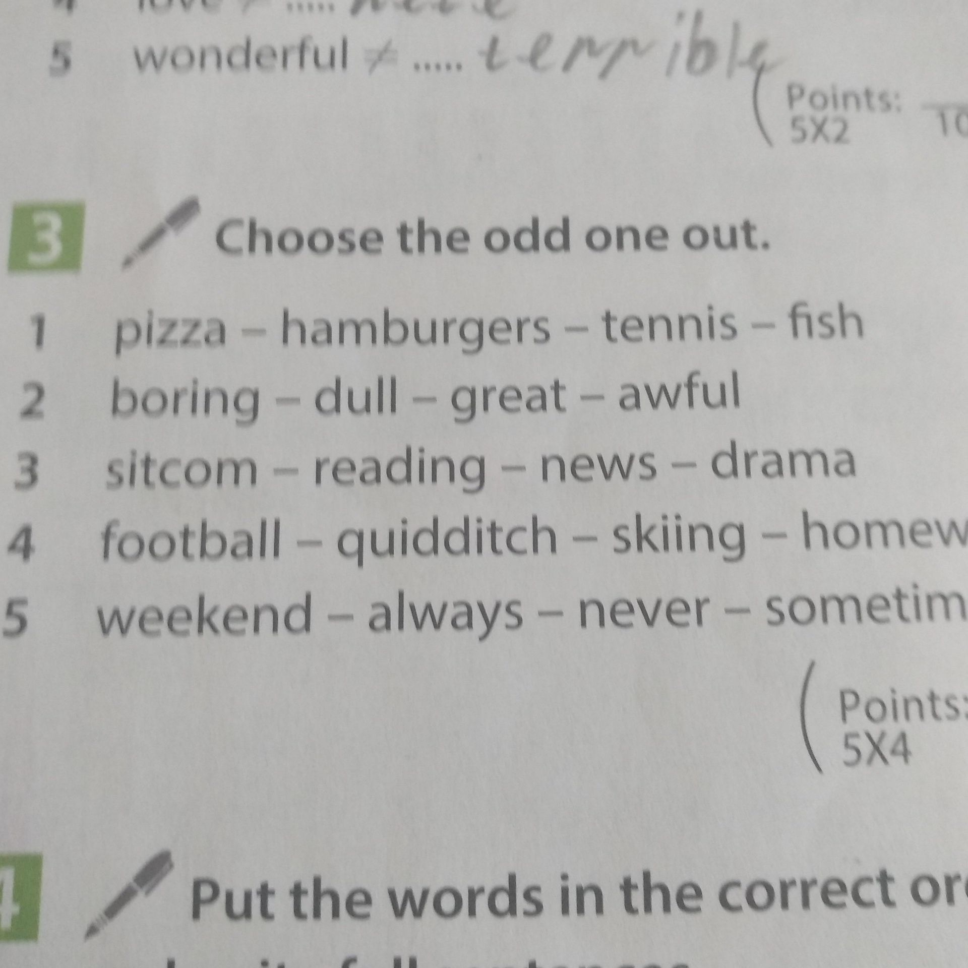 Фото задания: 4 Put the words in the correct order.