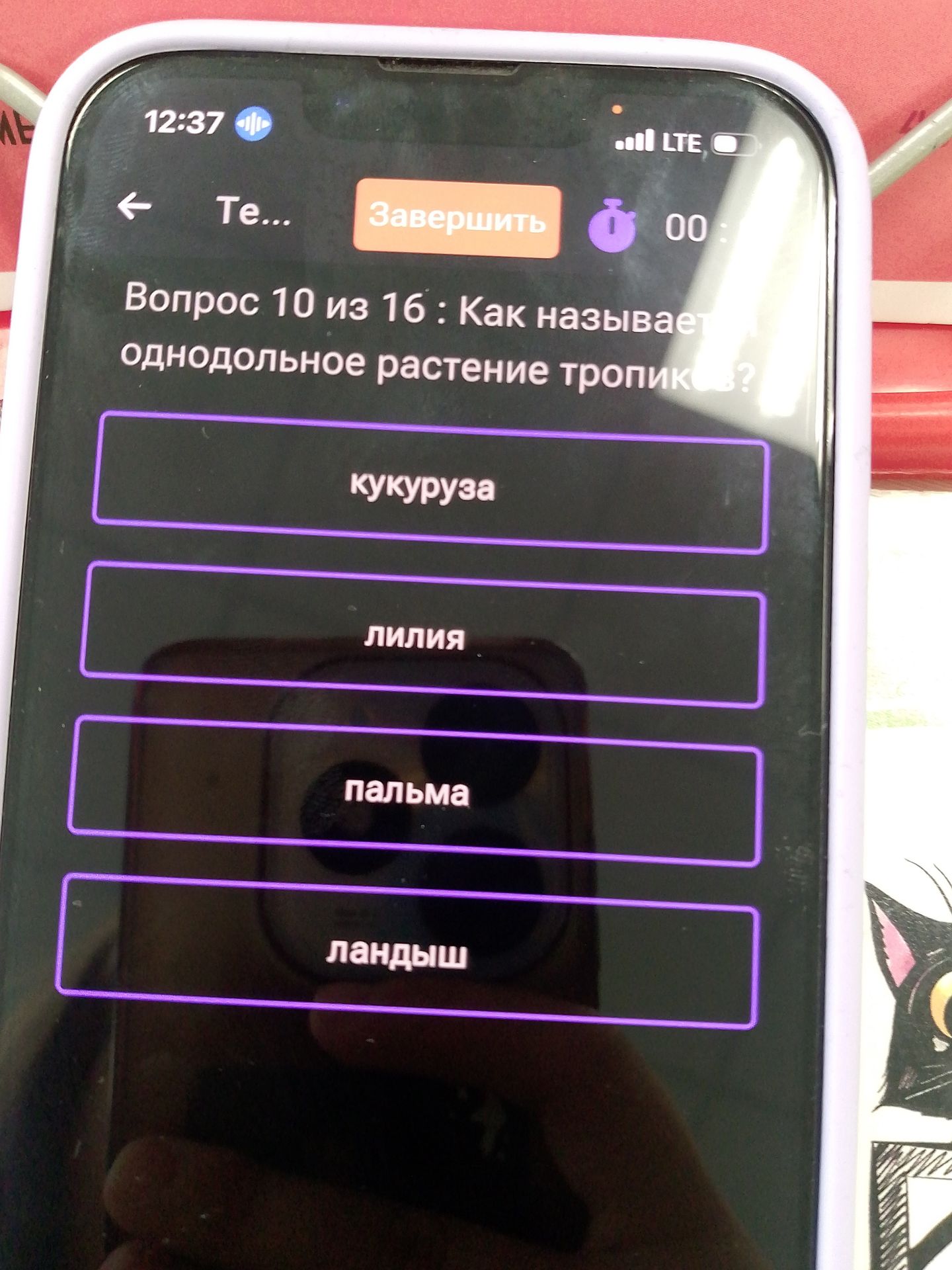 Фото задания: Вопрос 10 из 16 : Как называе однодольное растение тропиков?