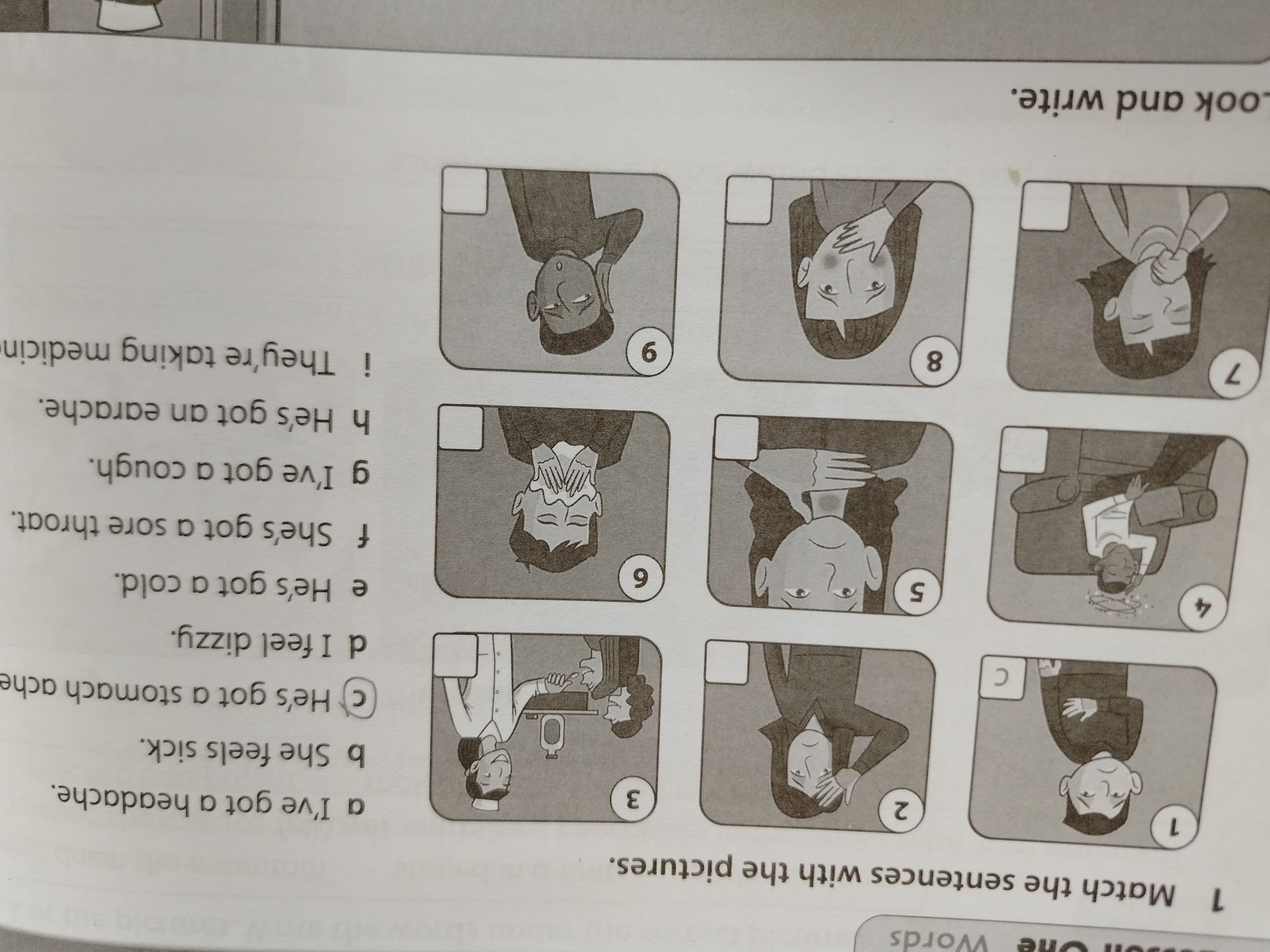 Фото задания: Match the sentences with the pictures.