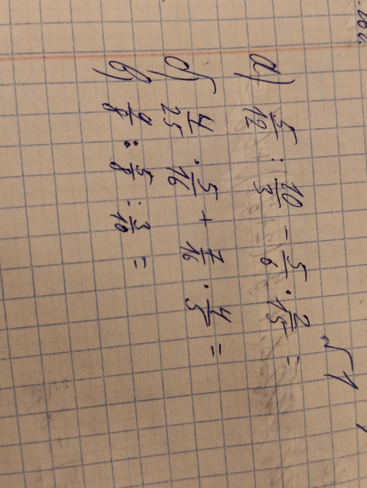 Фото задания: Solve the following fraction problems: \(\frac{2}{5} \div \frac{3}{4}\) \(\frac{1}{3} + \frac{2}{5}\) \(\frac{4}{5} \times…