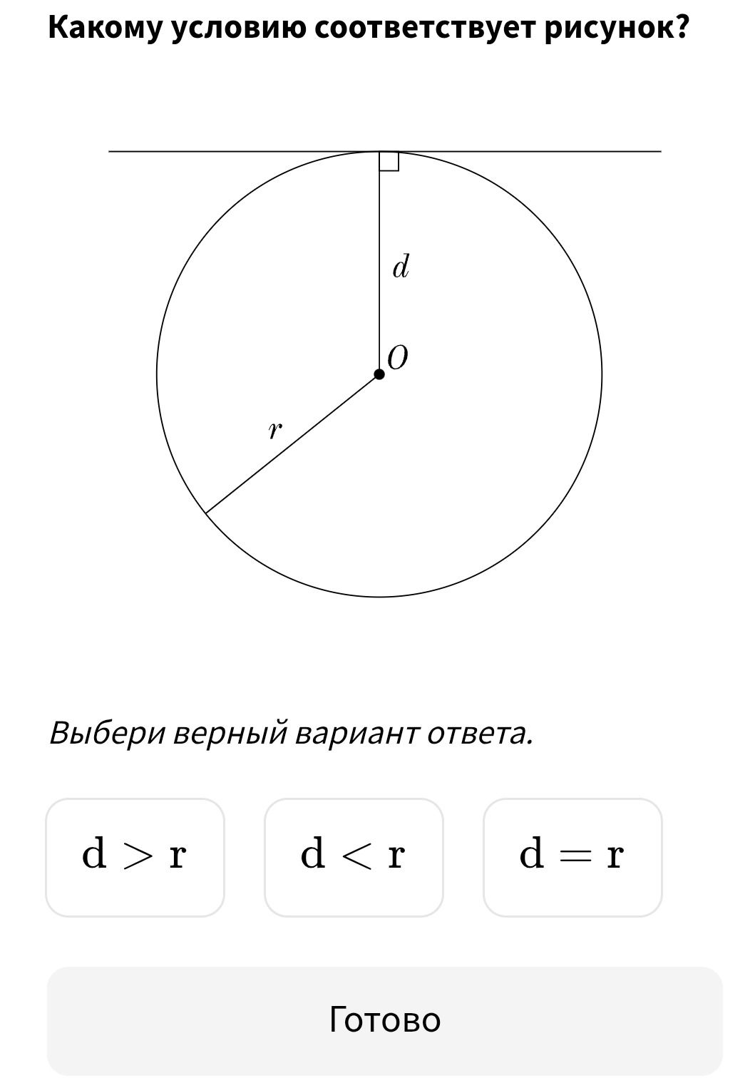 Фото задания: Какому условию соответствует рисунок?