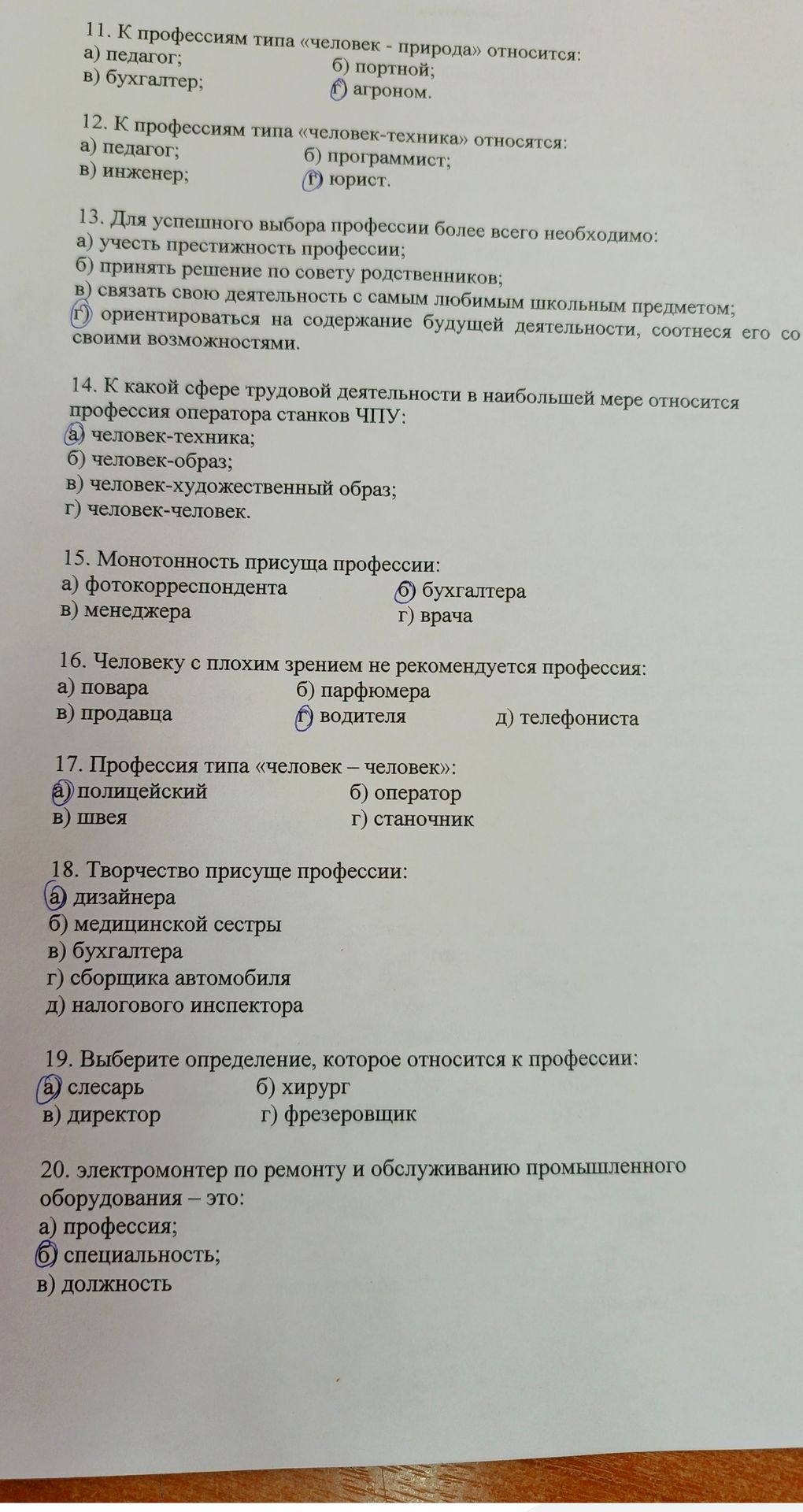 Фото задания: 13. Для успешного выбора профессии более всего необходимо: а) учесть престижность профессии; б) принять решение по совету…