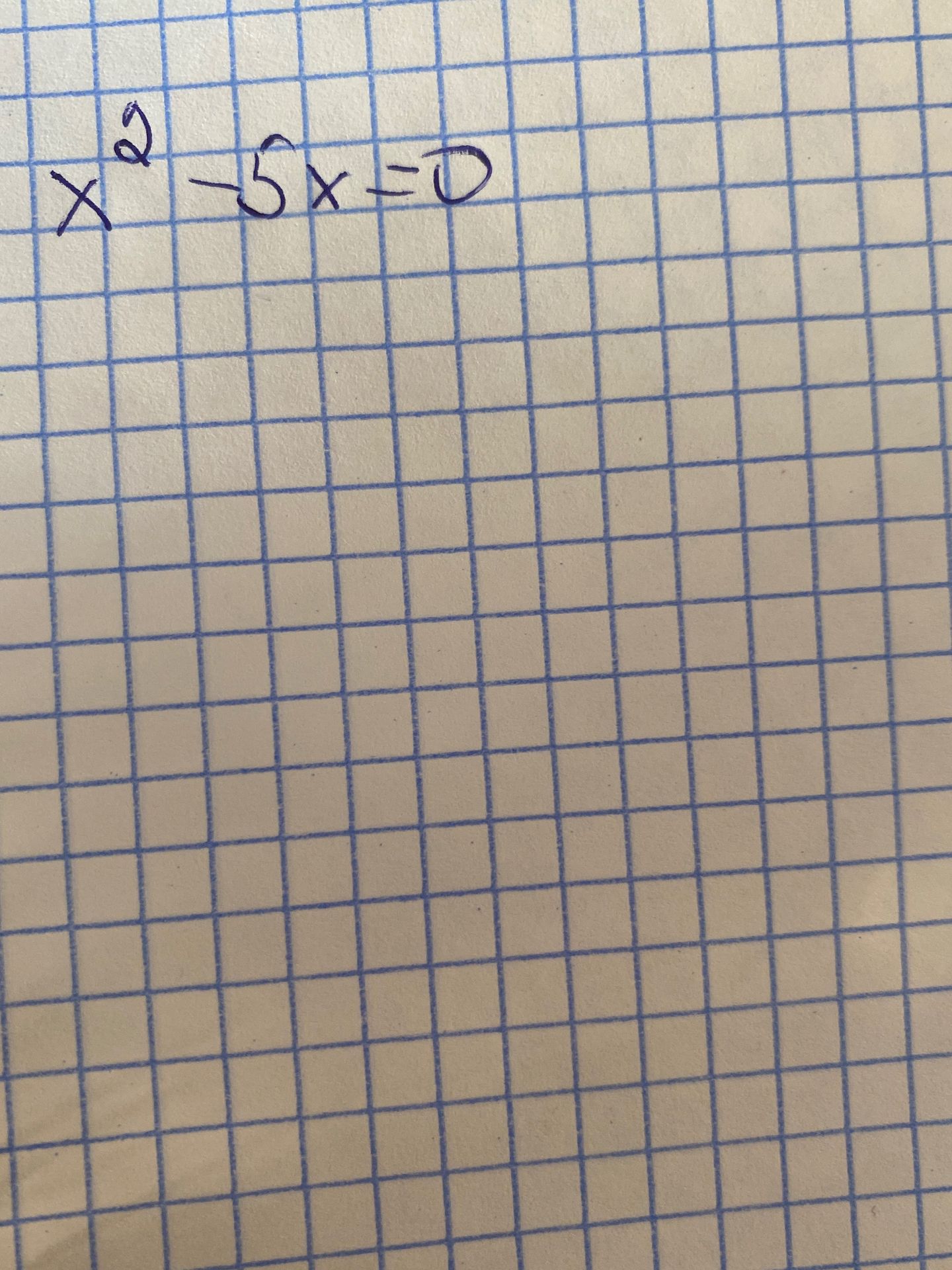Фото задания: x^2 - 5x = 0