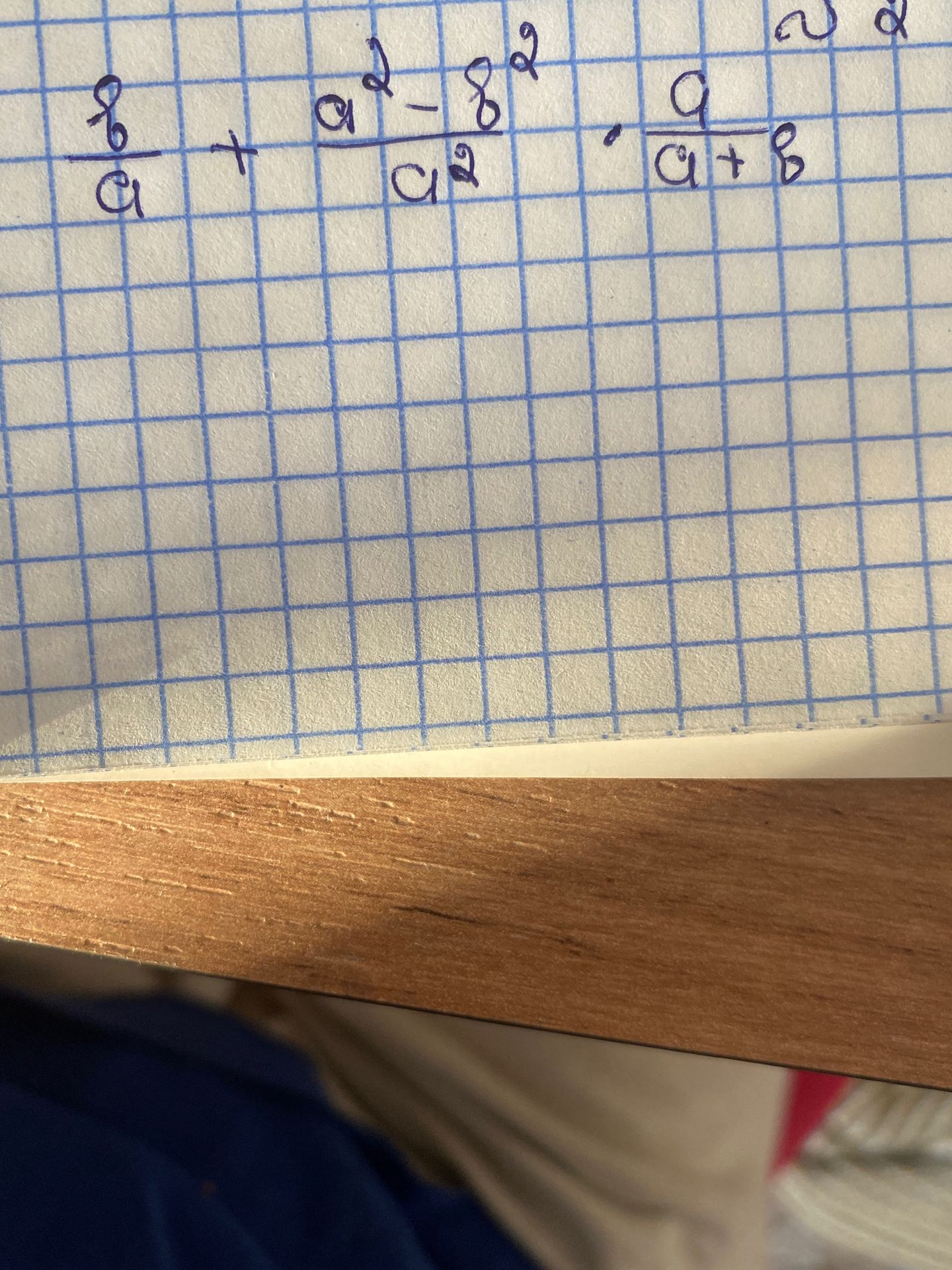 Фото задания: Simplify the following expression: \(\frac{a}{a^2} + \frac{a^2 - 8}{a^2}\)