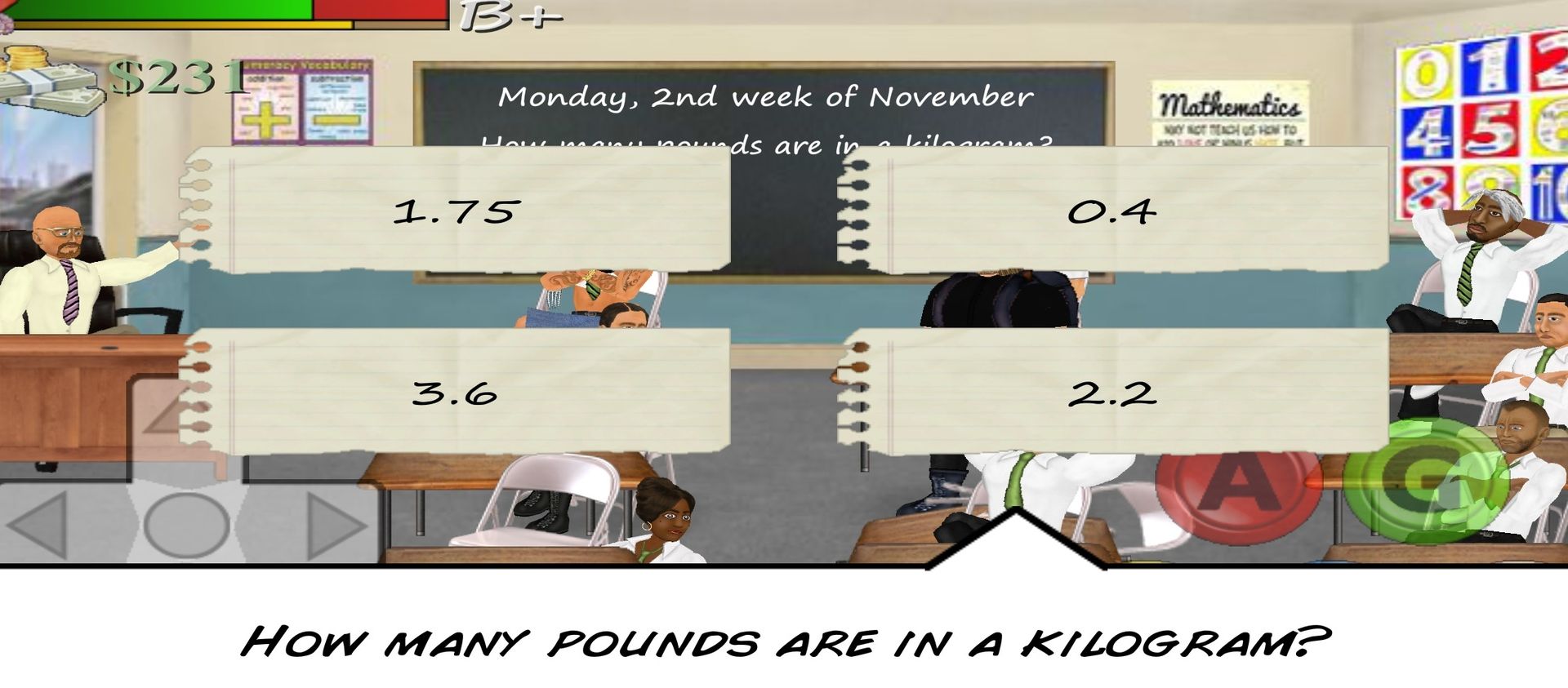 Фото задания: How many pounds are in a kilogram?