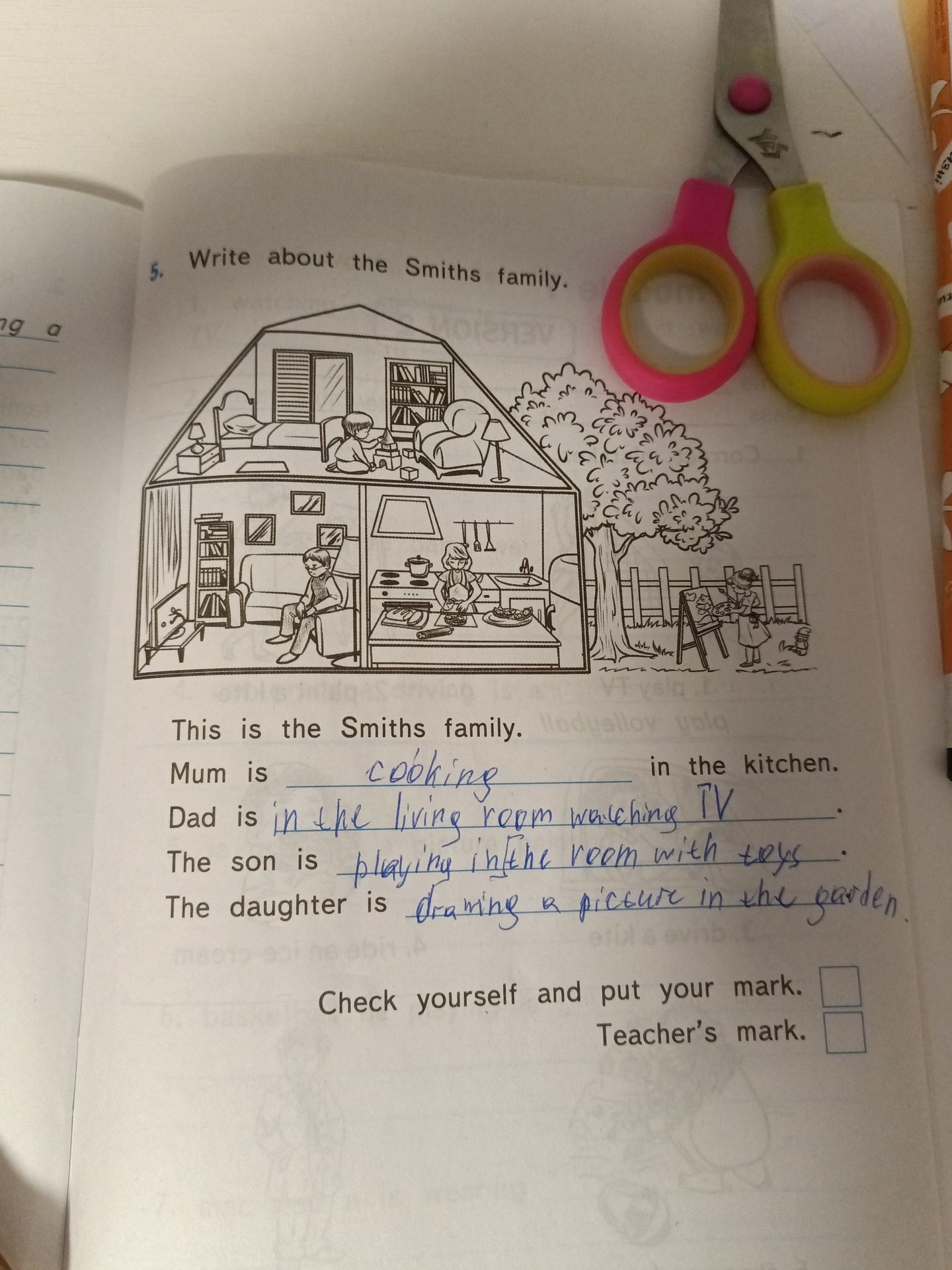 Фото задания: Write about the Smiths family.