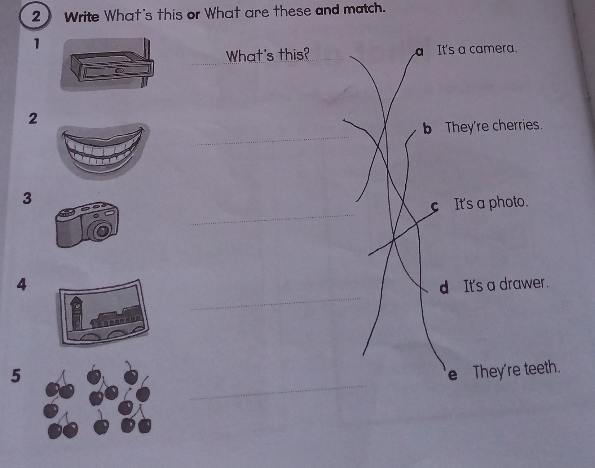 Фото задания: Write What's this or What are these and match.