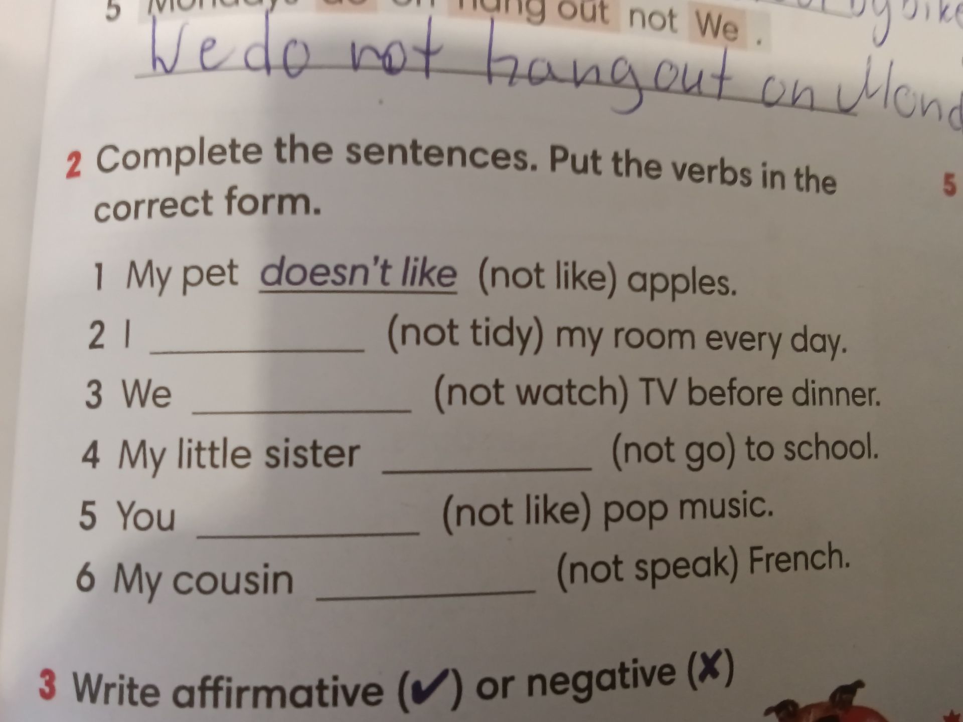 Фото задания: 2 Complete the sentences. Put the verbs in the correct form.