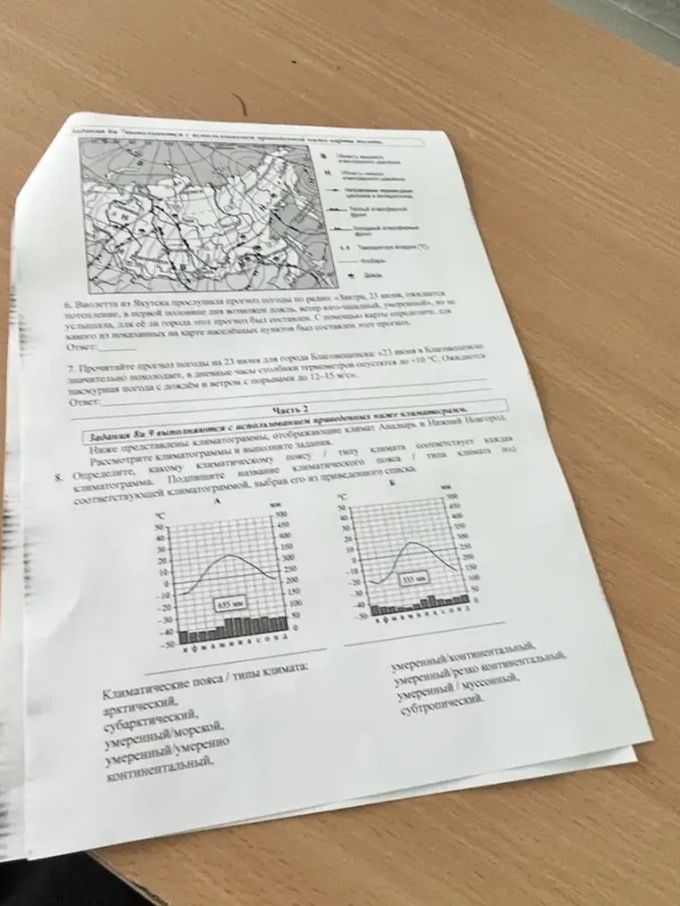 Фото задания: 8. Определите, к какому климатическому поясу / типу климата соответствует каждая климатограмма. Подпишите название…
