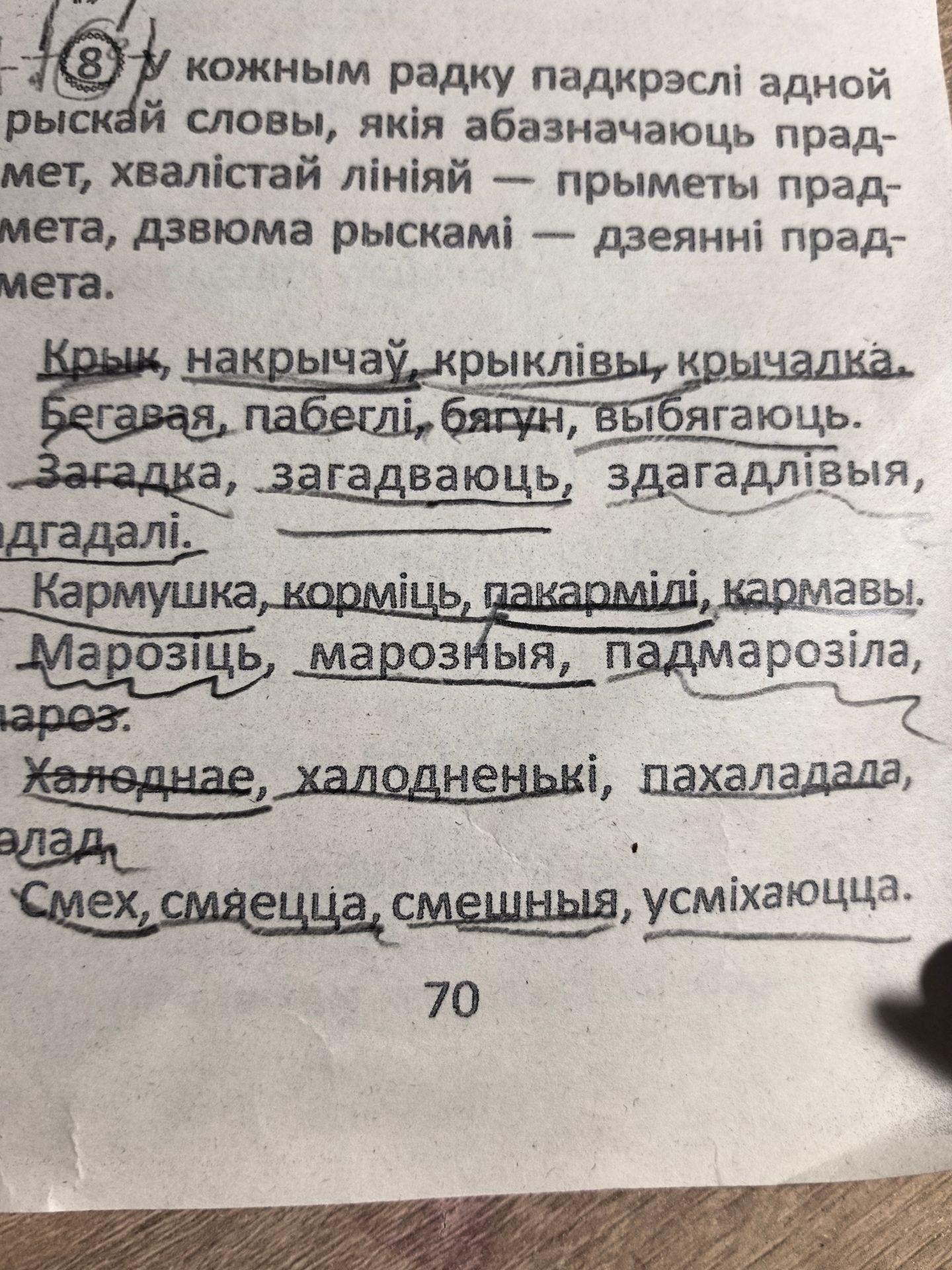 Фото задания: What are the words underlined in the image?