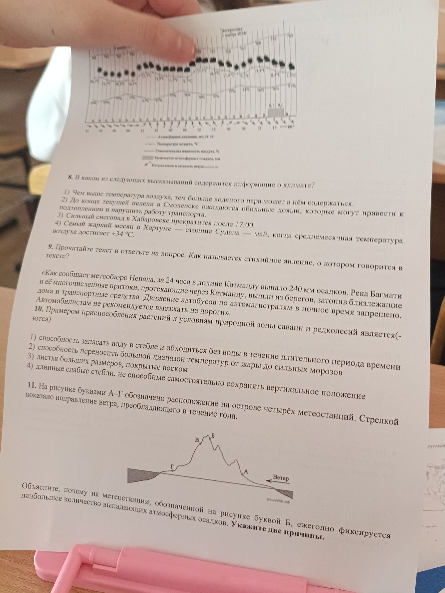 Фото задания: 10. Примером приспособления растений к условиям природной зоны саванн и редколесий является(-ются)