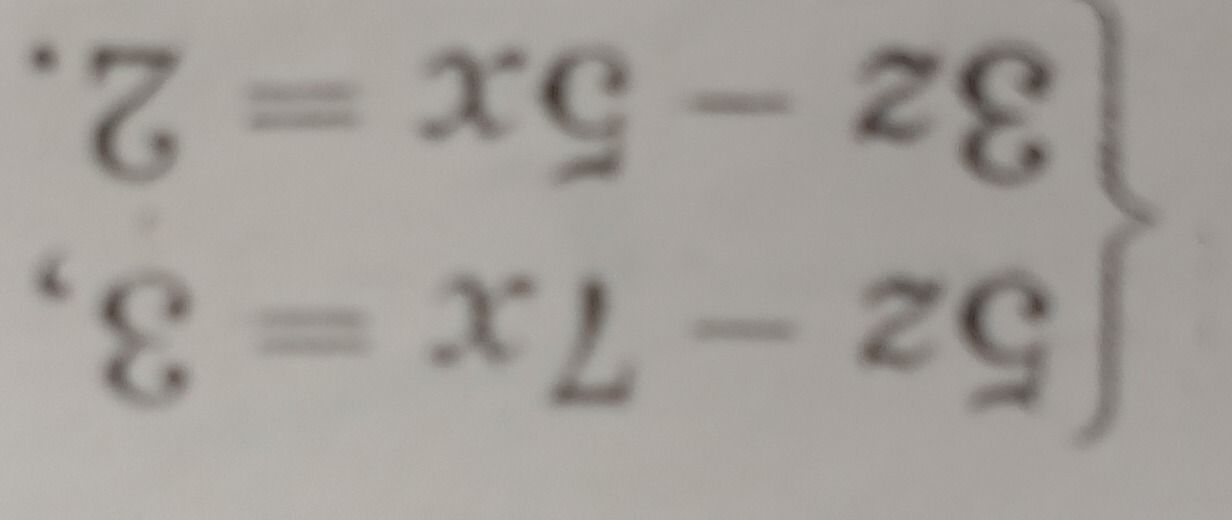 Фото задания: Solve the system of equations: \( \begin{cases} 3y - 5x = 2 \\ 5y - 7x = 3 \end{cases} \)