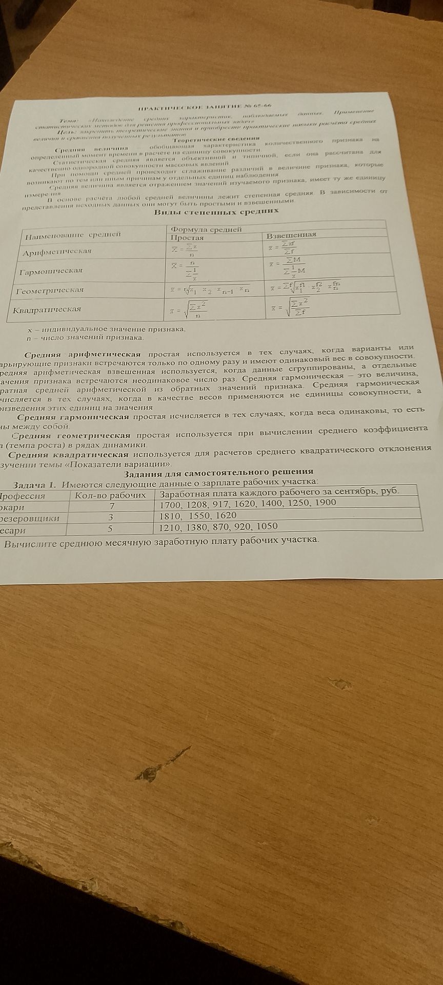 Фото задания: Определите среднюю заработную плату рабочих участка.