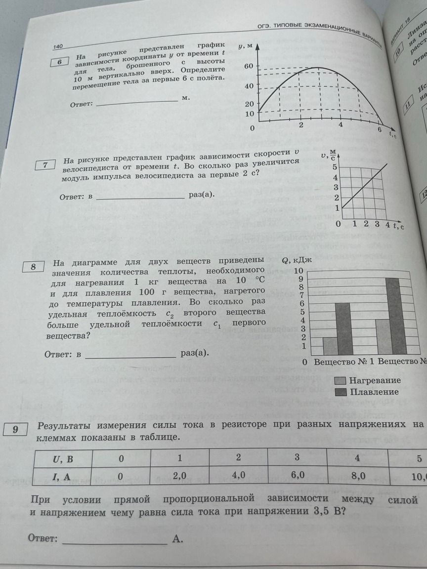 Фото задания: На рисунке представлен график зависимости координаты y от времени t для тела, брошенного вертикально вверх. Определите высоту…