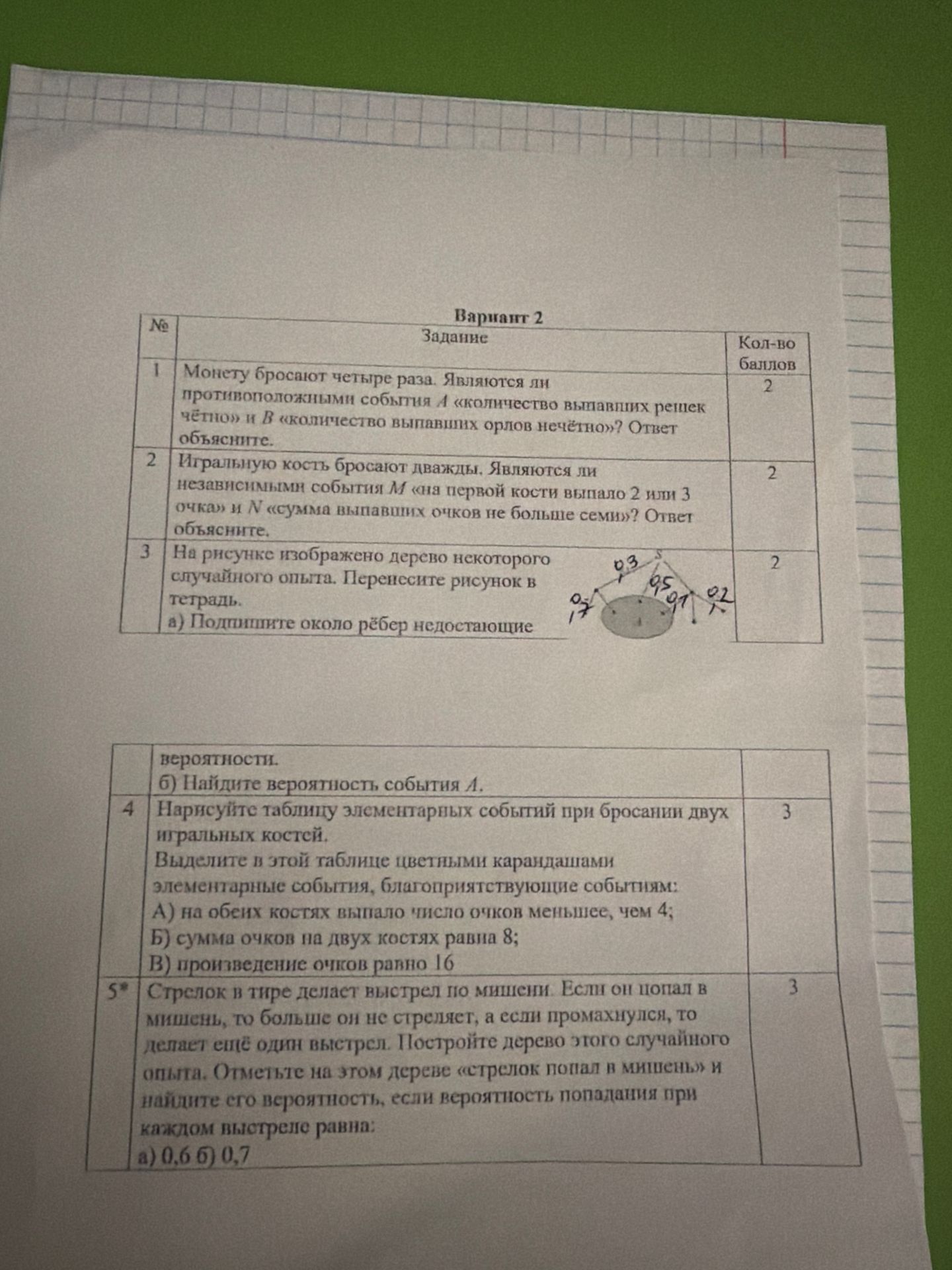 Фото задания: 3 б) Найдите вероятность события А.