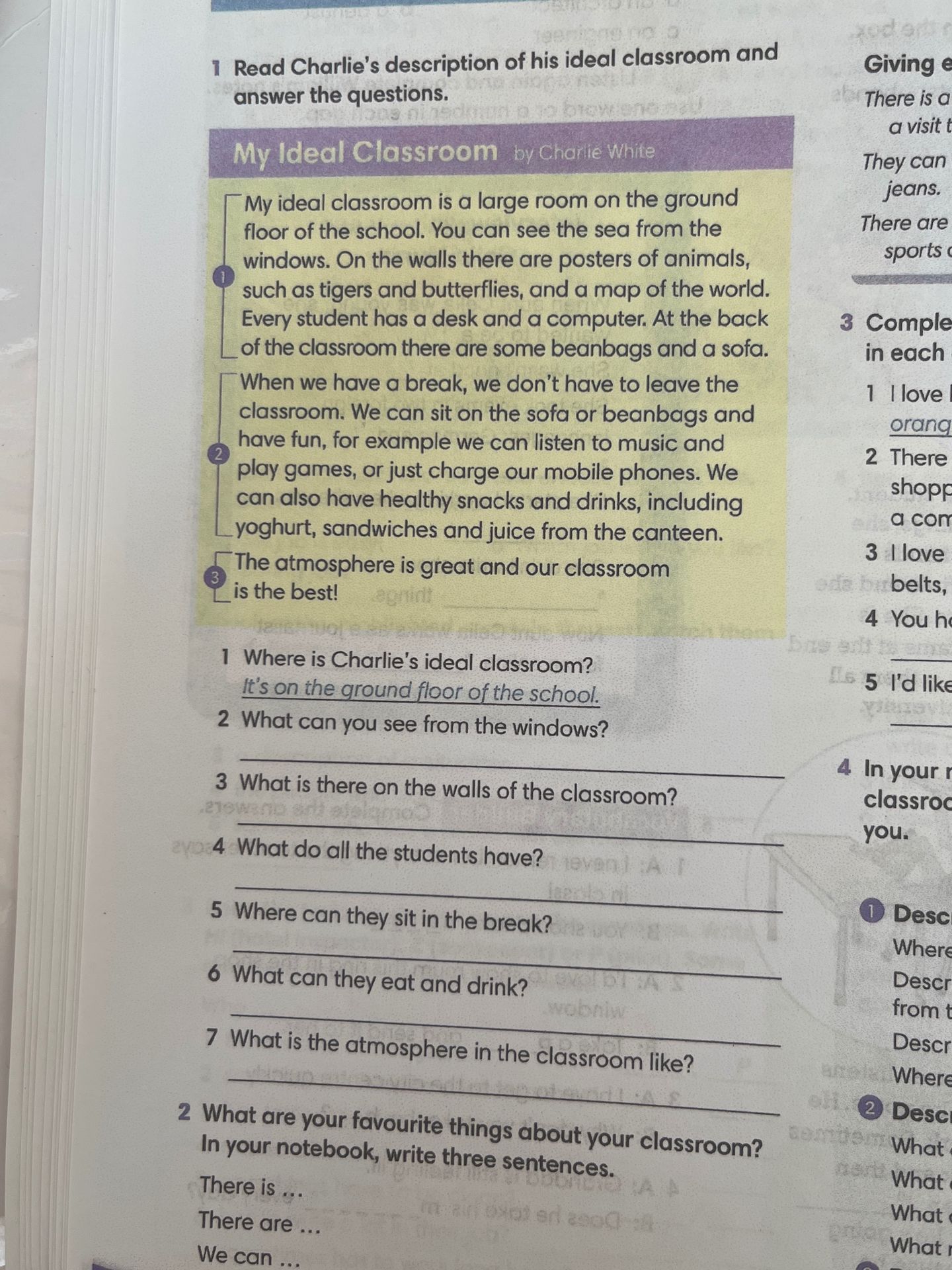 Фото задания: Where is Charlie's ideal classroom?