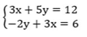 Фото задания: Solve the system of equations: 3x + 5y = 12 3x - 2y = 6