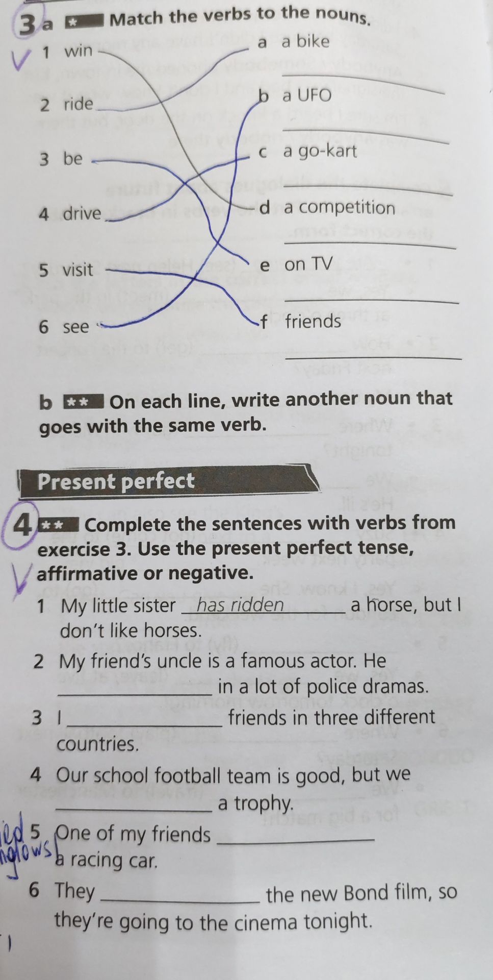 Фото задания: Match the verbs to the nouns.