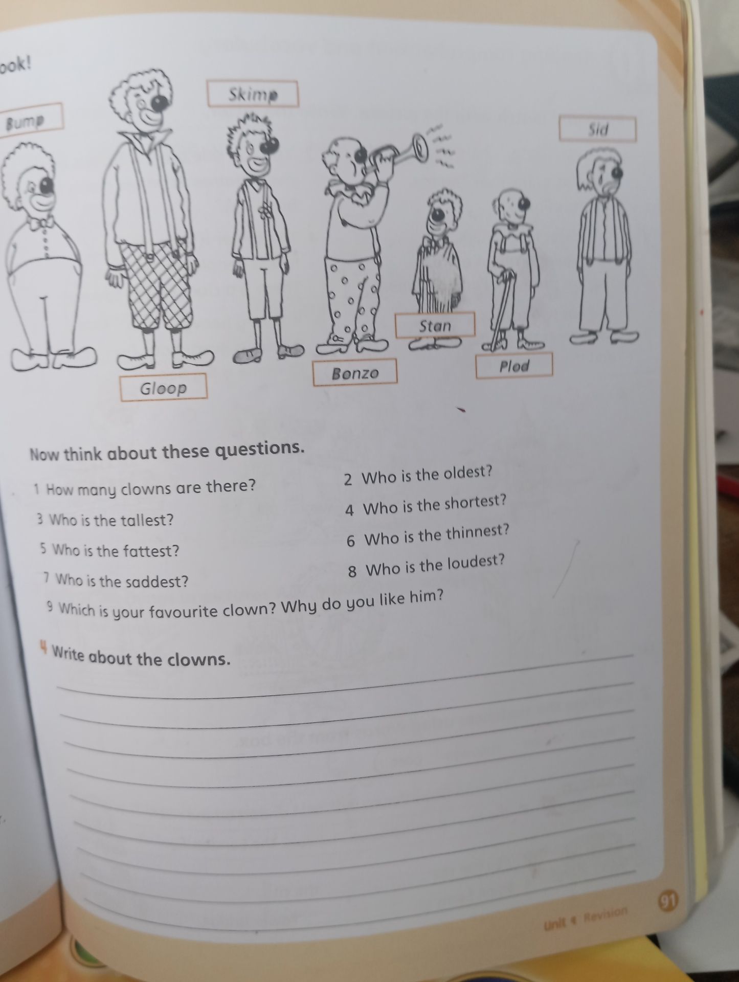 Фото задания: 9 Which is your favourite clown? Why do you like him?