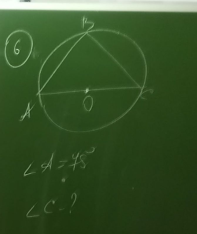 Фото задания: 6. \(\angle\) A = 45^, \(\angle\) C = ?
