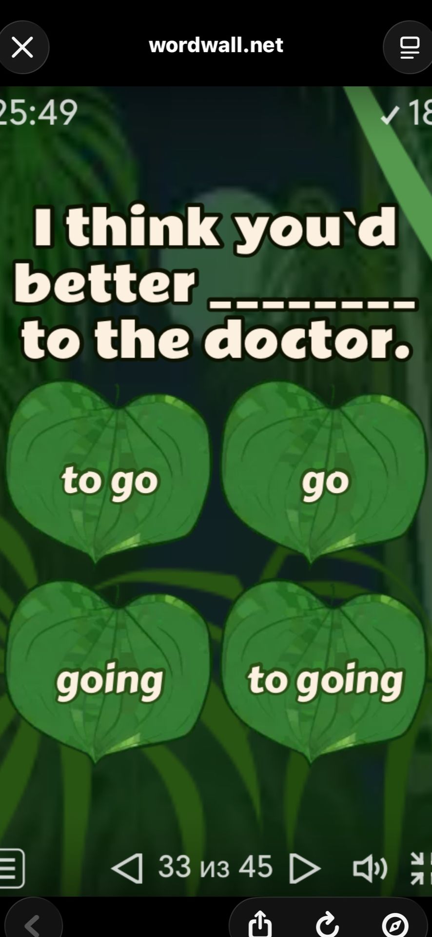 Фото задания: I think you'd better ______ to the doctor.