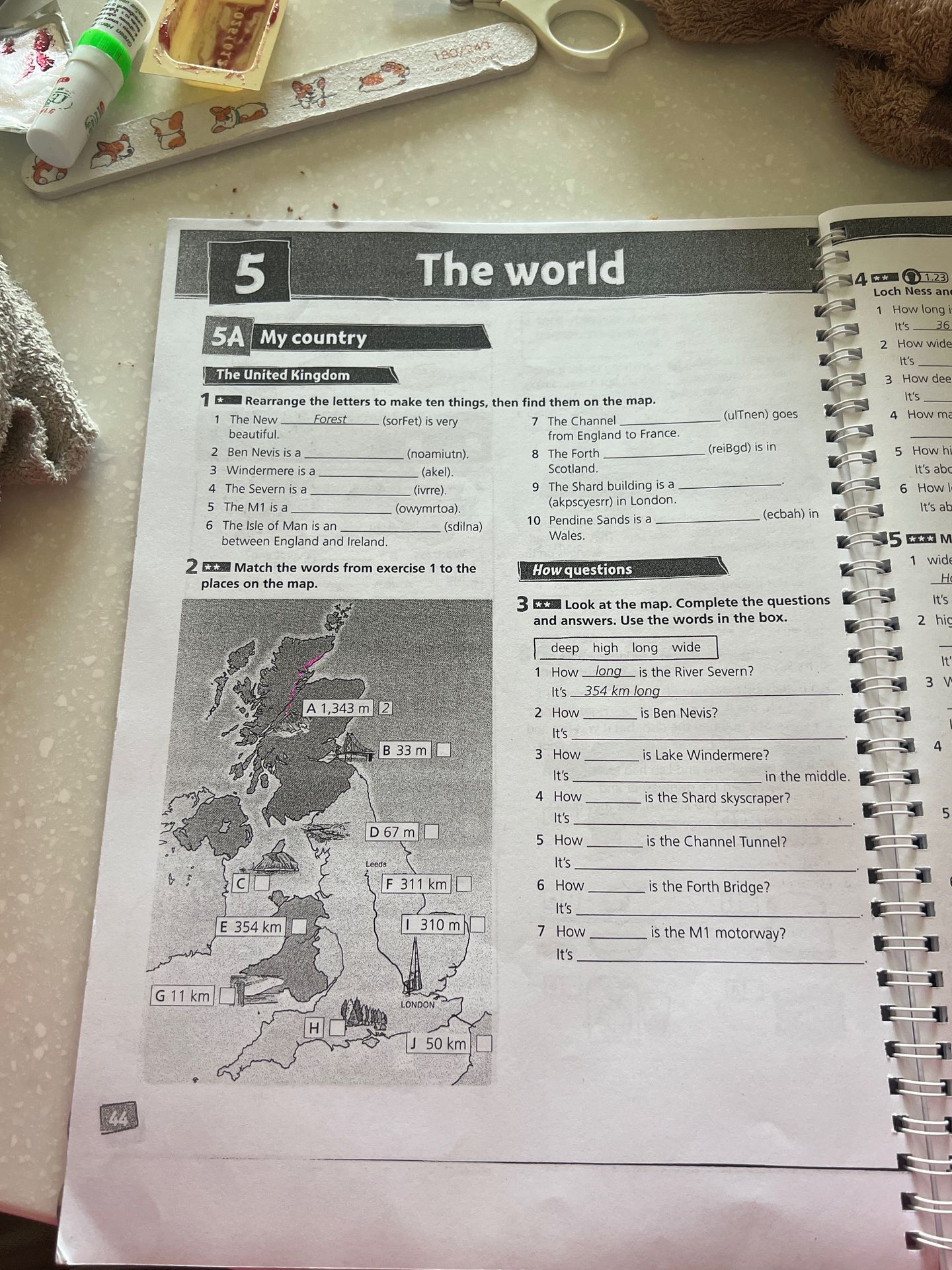 Фото задания: Match the words from exercise 1 to the places on the map.