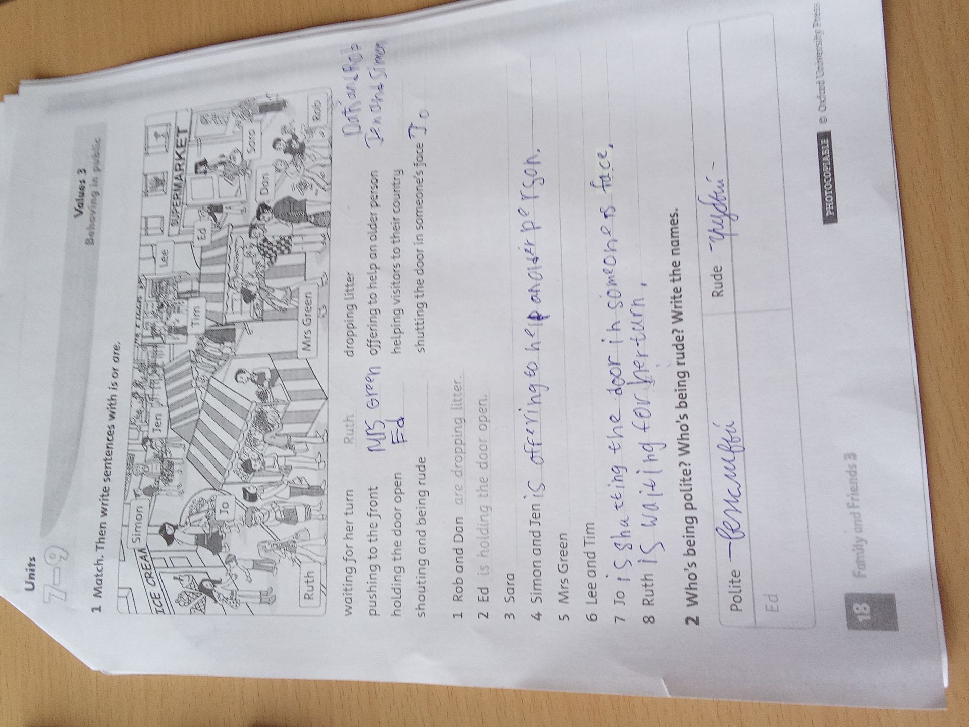 Фото задания: 1 Match. Then write sentences with is or are.