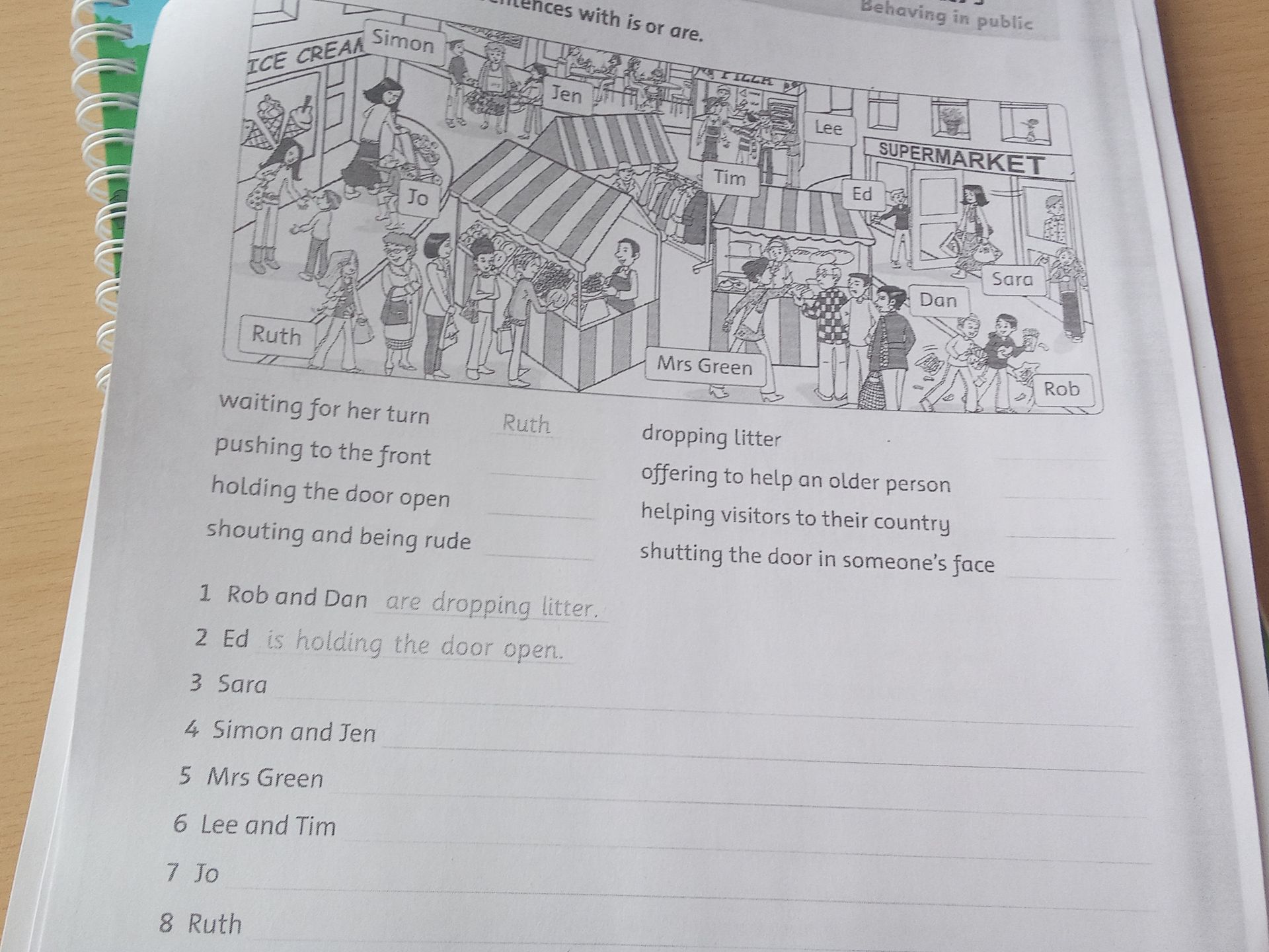 Фото задания: Match the verbs with the people.