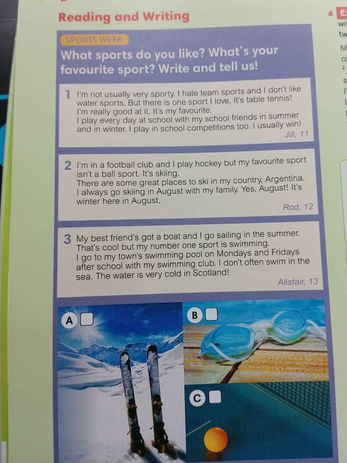 Фото задания: What sports do you like? What's your favourite sport? Write and tell us!