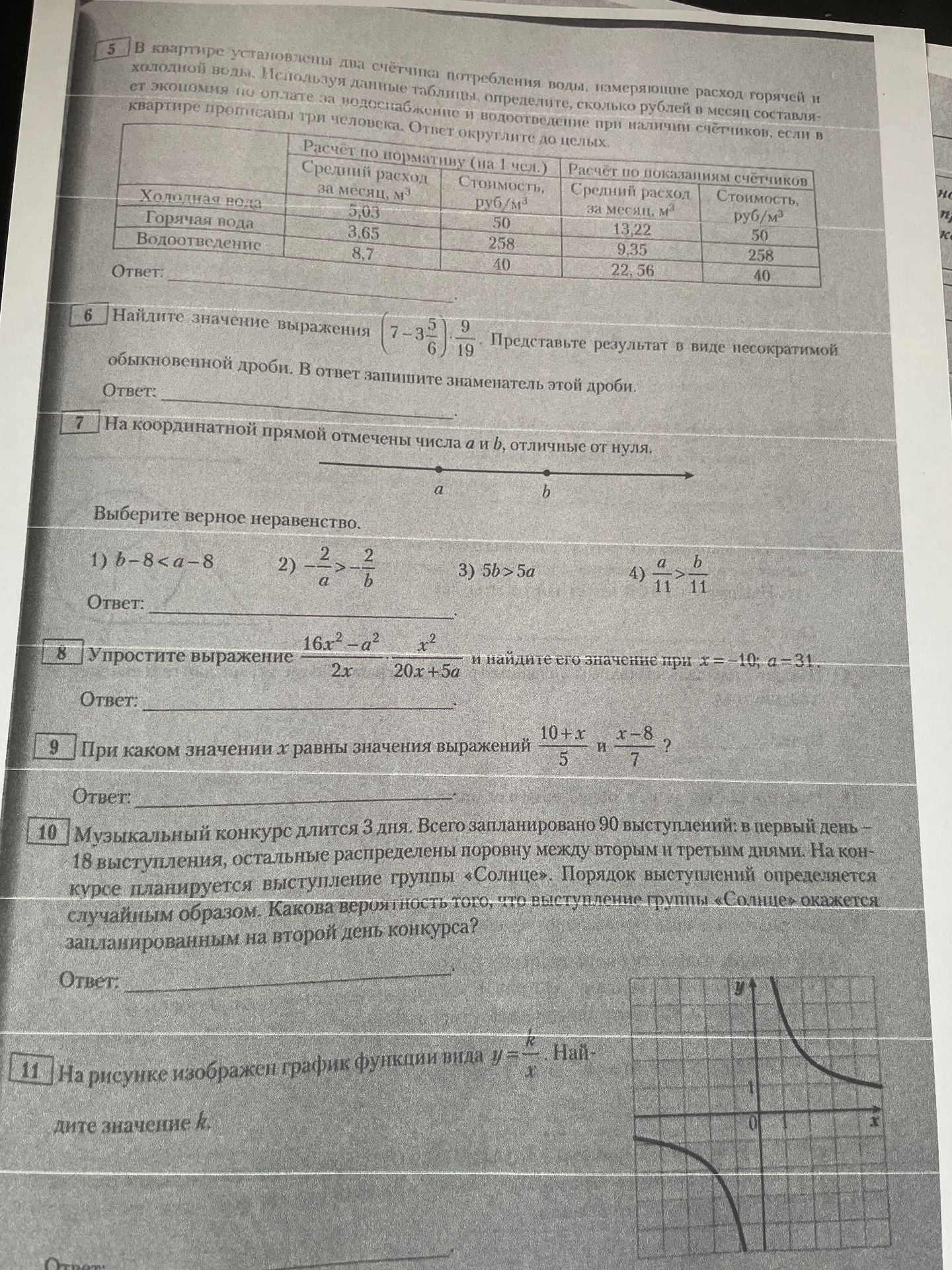Фото задания: 7. На координатной прямой отмечены числа а и b, отличные от нуля. Выберите верное неравенство.