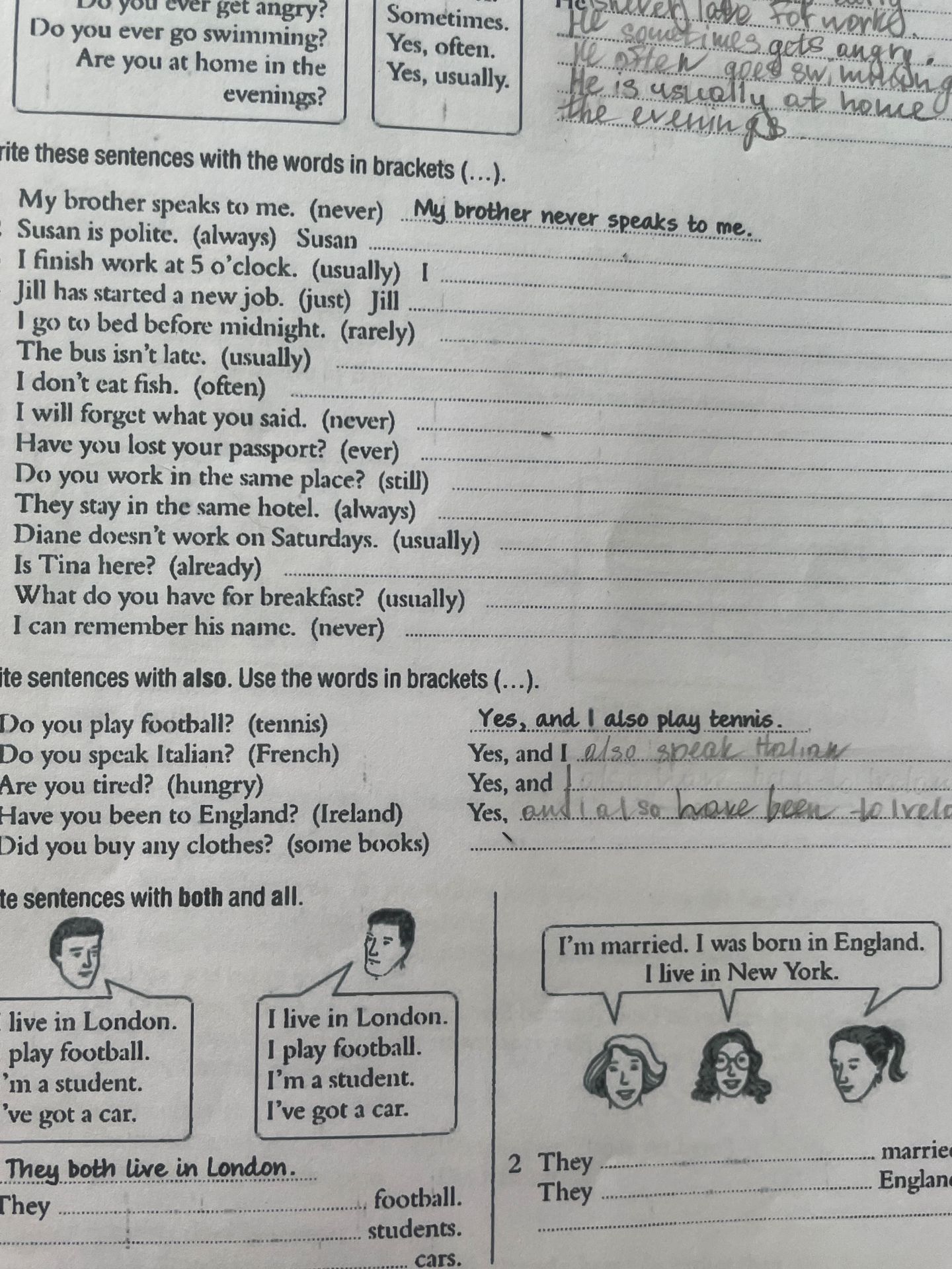 Фото задания: Match the sentence to the correct person.